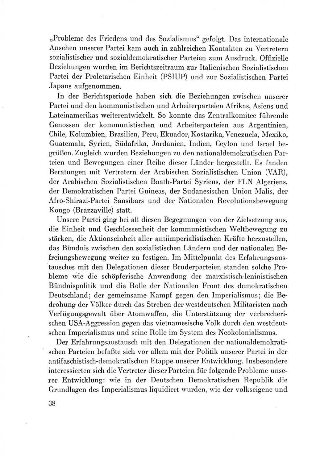 Protokoll der Verhandlungen des Ⅶ. Parteitages der Sozialistischen Einheitspartei Deutschlands (SED) [Deutsche Demokratische Republik (DDR)] 1967, Band Ⅳ, Seite 38 (Prot. Verh. Ⅶ. PT SED DDR 1967, Bd. Ⅳ, S. 38)
