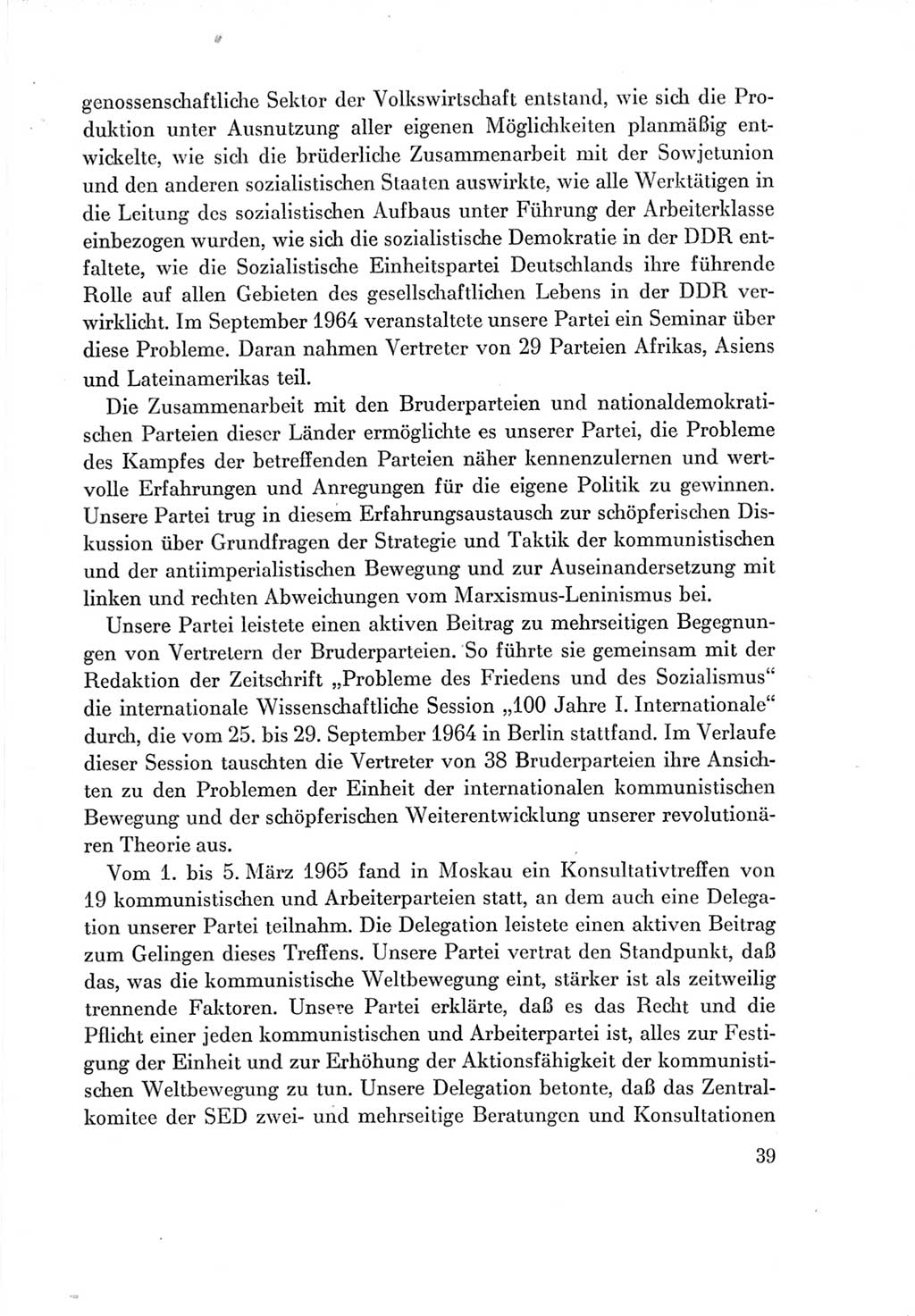 Protokoll der Verhandlungen des Ⅶ. Parteitages der Sozialistischen Einheitspartei Deutschlands (SED) [Deutsche Demokratische Republik (DDR)] 1967, Band Ⅳ, Seite 39 (Prot. Verh. Ⅶ. PT SED DDR 1967, Bd. Ⅳ, S. 39)