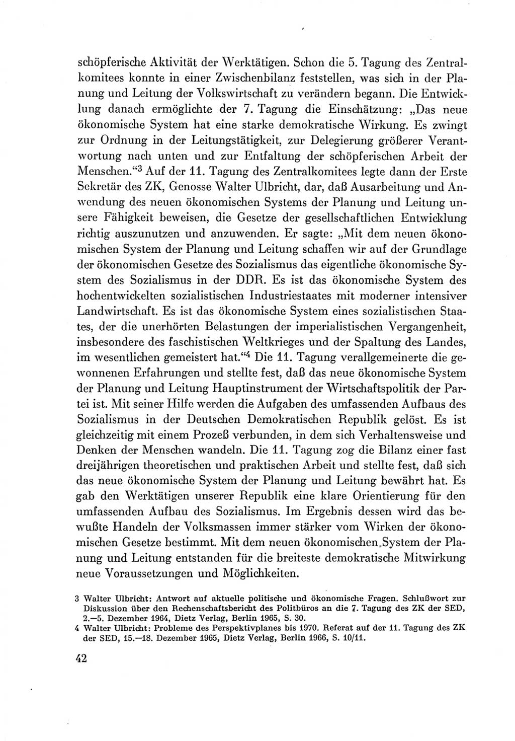 Protokoll der Verhandlungen des Ⅶ. Parteitages der Sozialistischen Einheitspartei Deutschlands (SED) [Deutsche Demokratische Republik (DDR)] 1967, Band Ⅳ, Seite 42 (Prot. Verh. Ⅶ. PT SED DDR 1967, Bd. Ⅳ, S. 42)