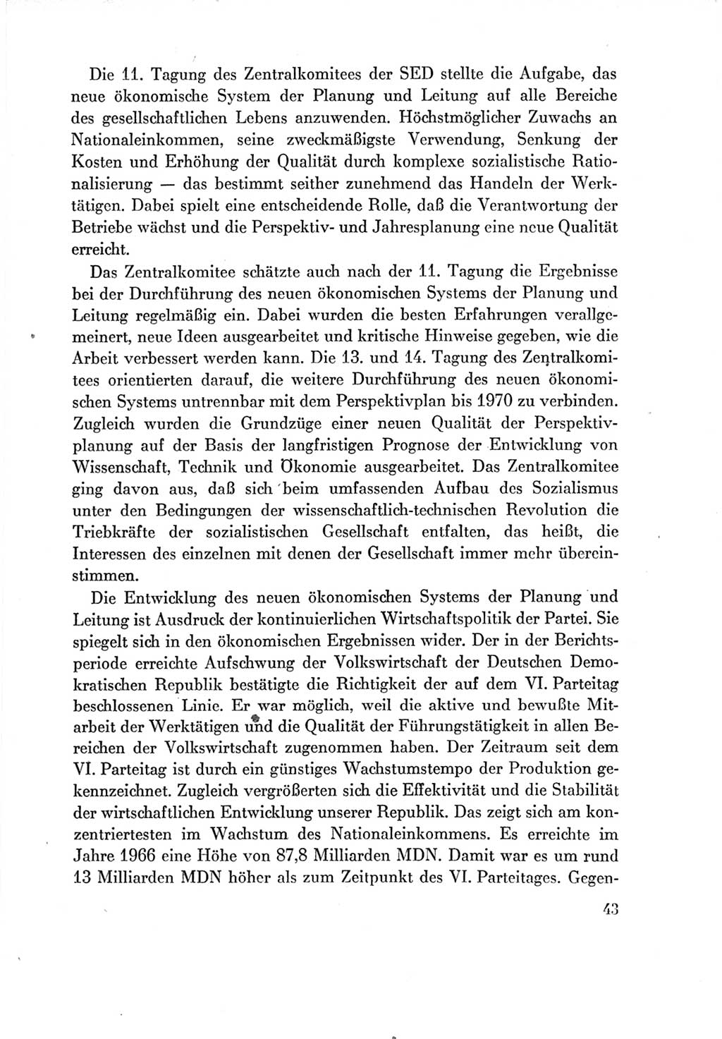Protokoll der Verhandlungen des Ⅶ. Parteitages der Sozialistischen Einheitspartei Deutschlands (SED) [Deutsche Demokratische Republik (DDR)] 1967, Band Ⅳ, Seite 43 (Prot. Verh. Ⅶ. PT SED DDR 1967, Bd. Ⅳ, S. 43)