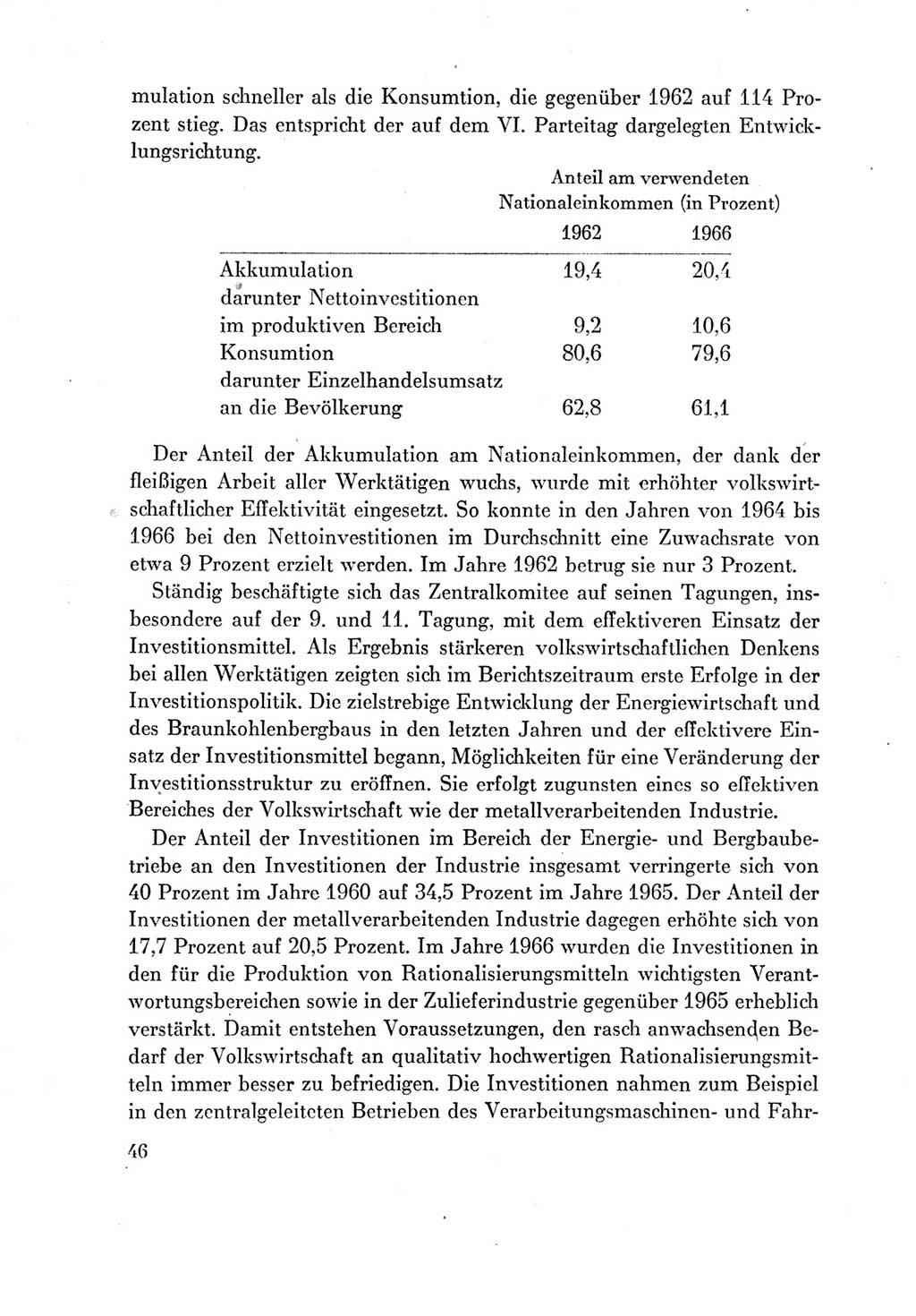 Protokoll der Verhandlungen des Ⅶ. Parteitages der Sozialistischen Einheitspartei Deutschlands (SED) [Deutsche Demokratische Republik (DDR)] 1967, Band Ⅳ, Seite 46 (Prot. Verh. Ⅶ. PT SED DDR 1967, Bd. Ⅳ, S. 46)
