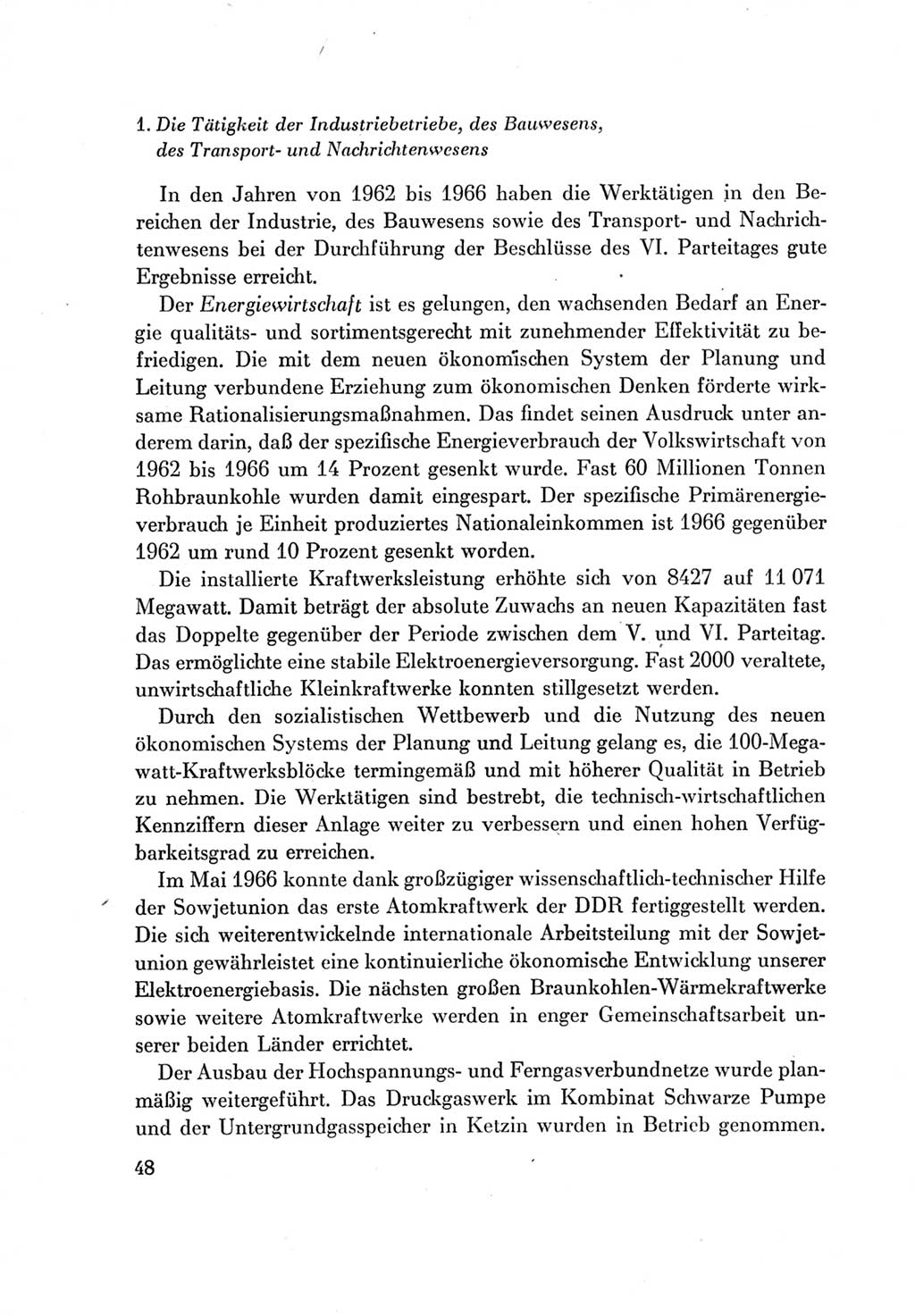 Protokoll der Verhandlungen des Ⅶ. Parteitages der Sozialistischen Einheitspartei Deutschlands (SED) [Deutsche Demokratische Republik (DDR)] 1967, Band Ⅳ, Seite 48 (Prot. Verh. Ⅶ. PT SED DDR 1967, Bd. Ⅳ, S. 48)