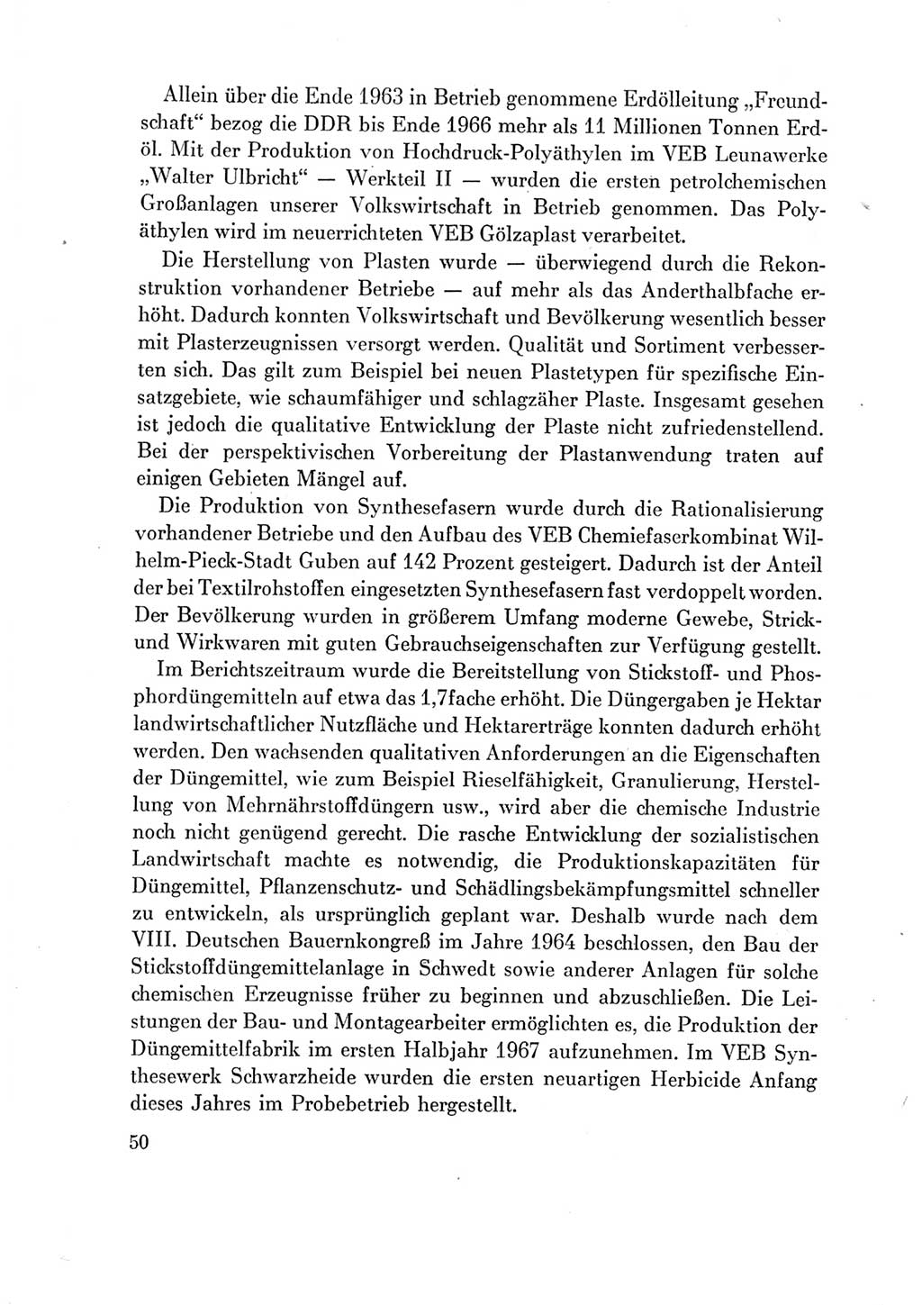 Protokoll der Verhandlungen des Ⅶ. Parteitages der Sozialistischen Einheitspartei Deutschlands (SED) [Deutsche Demokratische Republik (DDR)] 1967, Band Ⅳ, Seite 50 (Prot. Verh. Ⅶ. PT SED DDR 1967, Bd. Ⅳ, S. 50)