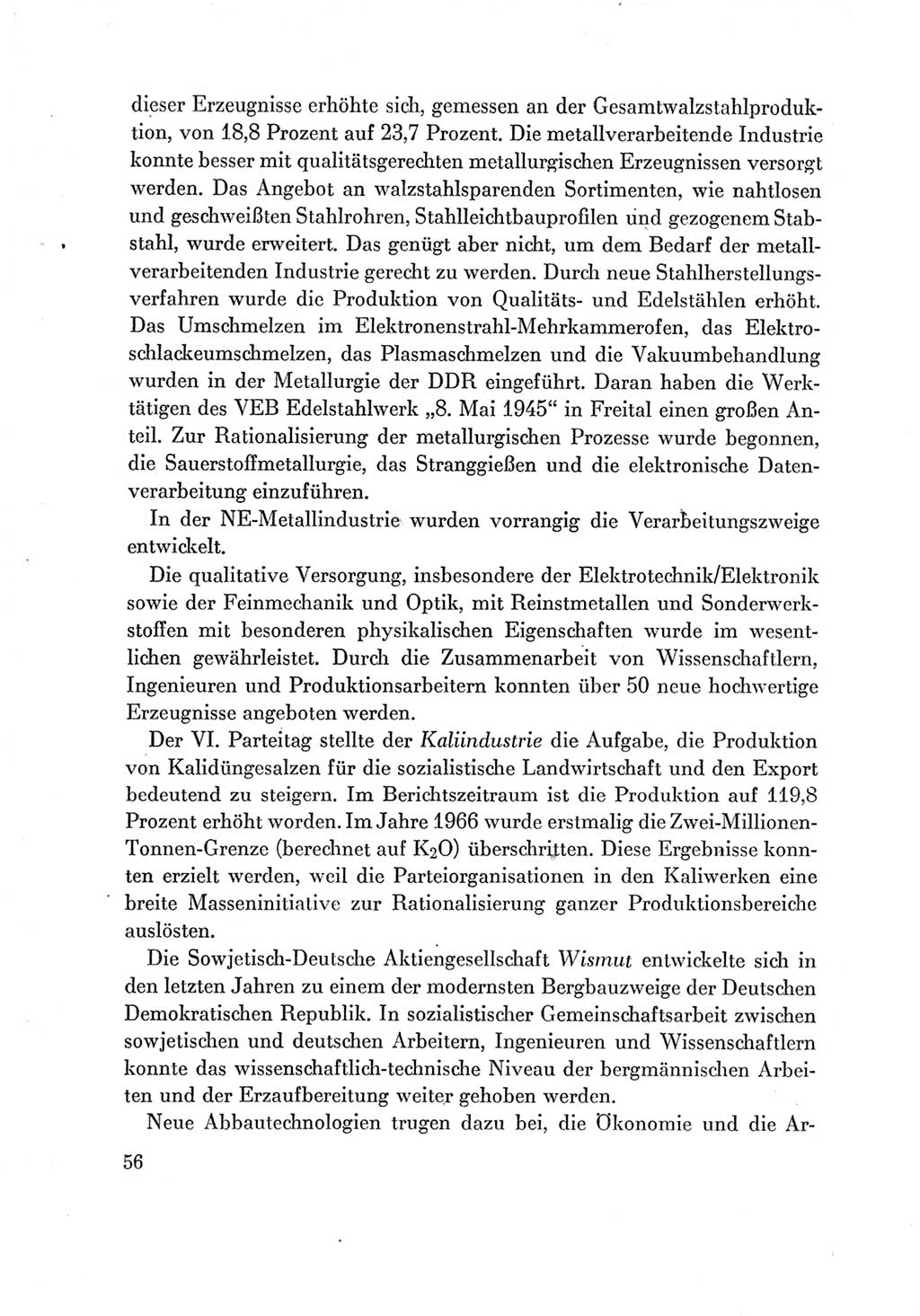 Protokoll der Verhandlungen des Ⅶ. Parteitages der Sozialistischen Einheitspartei Deutschlands (SED) [Deutsche Demokratische Republik (DDR)] 1967, Band Ⅳ, Seite 56 (Prot. Verh. Ⅶ. PT SED DDR 1967, Bd. Ⅳ, S. 56)