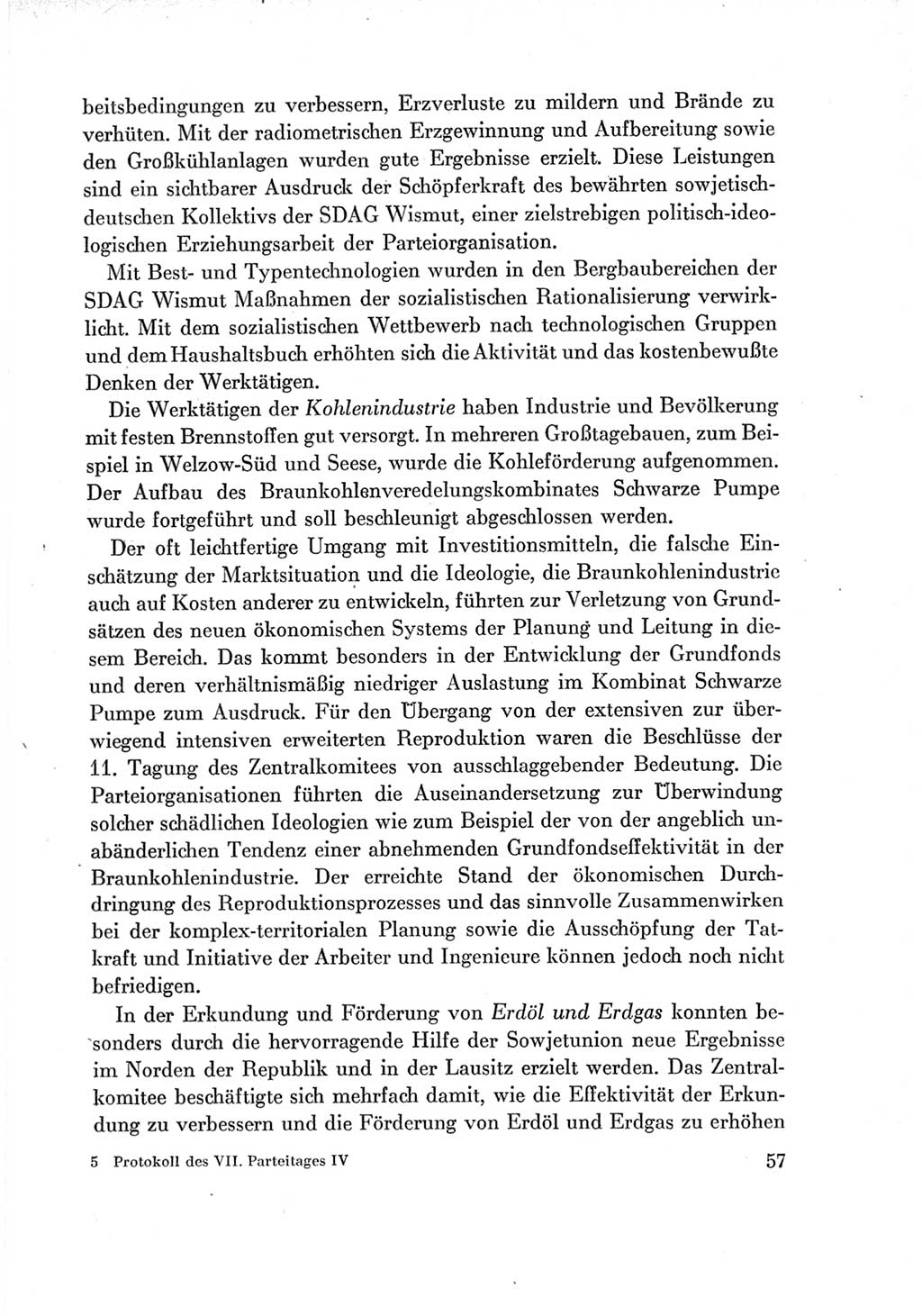 Protokoll der Verhandlungen des Ⅶ. Parteitages der Sozialistischen Einheitspartei Deutschlands (SED) [Deutsche Demokratische Republik (DDR)] 1967, Band Ⅳ, Seite 57 (Prot. Verh. Ⅶ. PT SED DDR 1967, Bd. Ⅳ, S. 57)