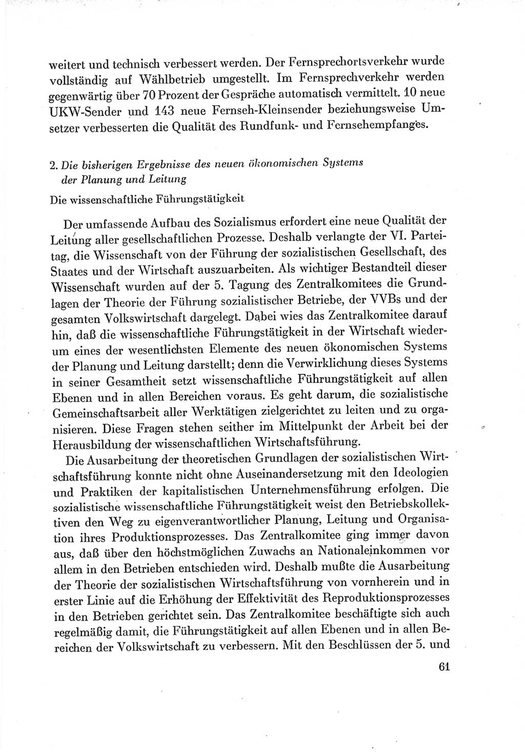Protokoll der Verhandlungen des Ⅶ. Parteitages der Sozialistischen Einheitspartei Deutschlands (SED) [Deutsche Demokratische Republik (DDR)] 1967, Band Ⅳ, Seite 61 (Prot. Verh. Ⅶ. PT SED DDR 1967, Bd. Ⅳ, S. 61)