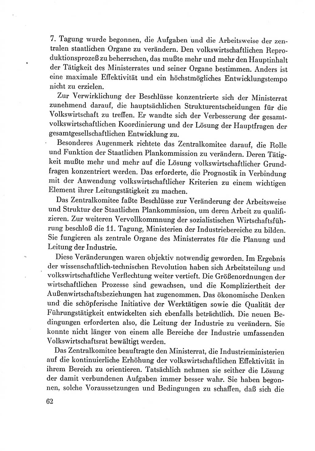 Protokoll der Verhandlungen des Ⅶ. Parteitages der Sozialistischen Einheitspartei Deutschlands (SED) [Deutsche Demokratische Republik (DDR)] 1967, Band Ⅳ, Seite 62 (Prot. Verh. Ⅶ. PT SED DDR 1967, Bd. Ⅳ, S. 62)