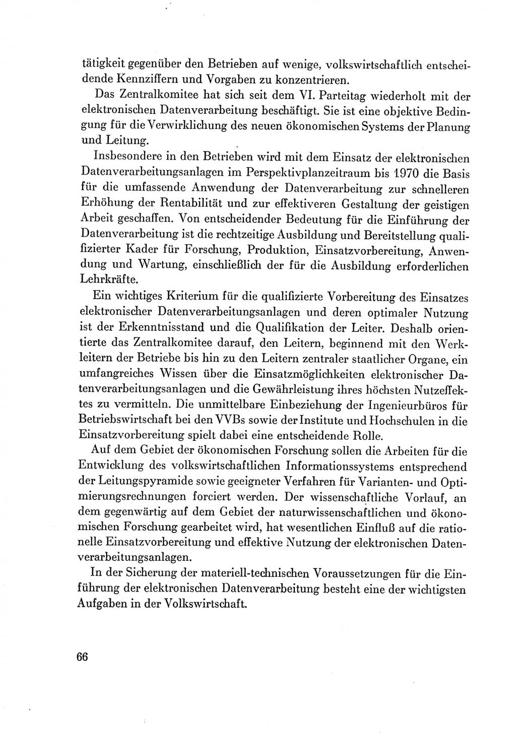 Protokoll der Verhandlungen des Ⅶ. Parteitages der Sozialistischen Einheitspartei Deutschlands (SED) [Deutsche Demokratische Republik (DDR)] 1967, Band Ⅳ, Seite 66 (Prot. Verh. Ⅶ. PT SED DDR 1967, Bd. Ⅳ, S. 66)