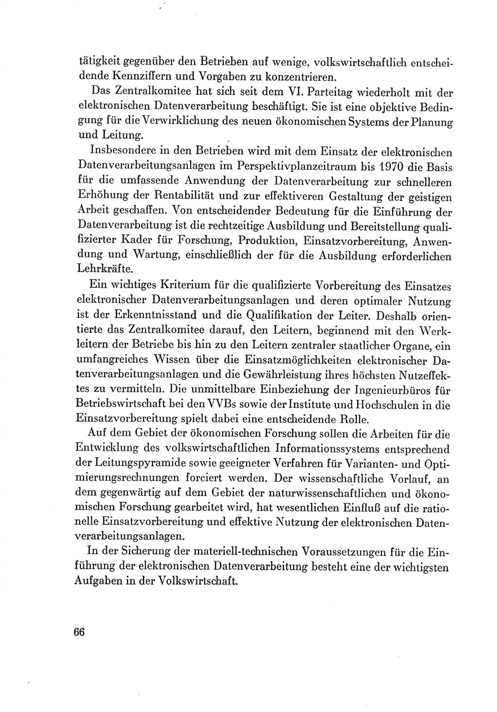 Protokoll der Verhandlungen des Ⅶ. Parteitages der Sozialistischen Einheitspartei Deutschlands (SED) [Deutsche Demokratische Republik (DDR)] 1967, Band Ⅳ, Seite 66 (Prot. Verh. Ⅶ. PT SED DDR 1967, Bd. Ⅳ, S. 66)