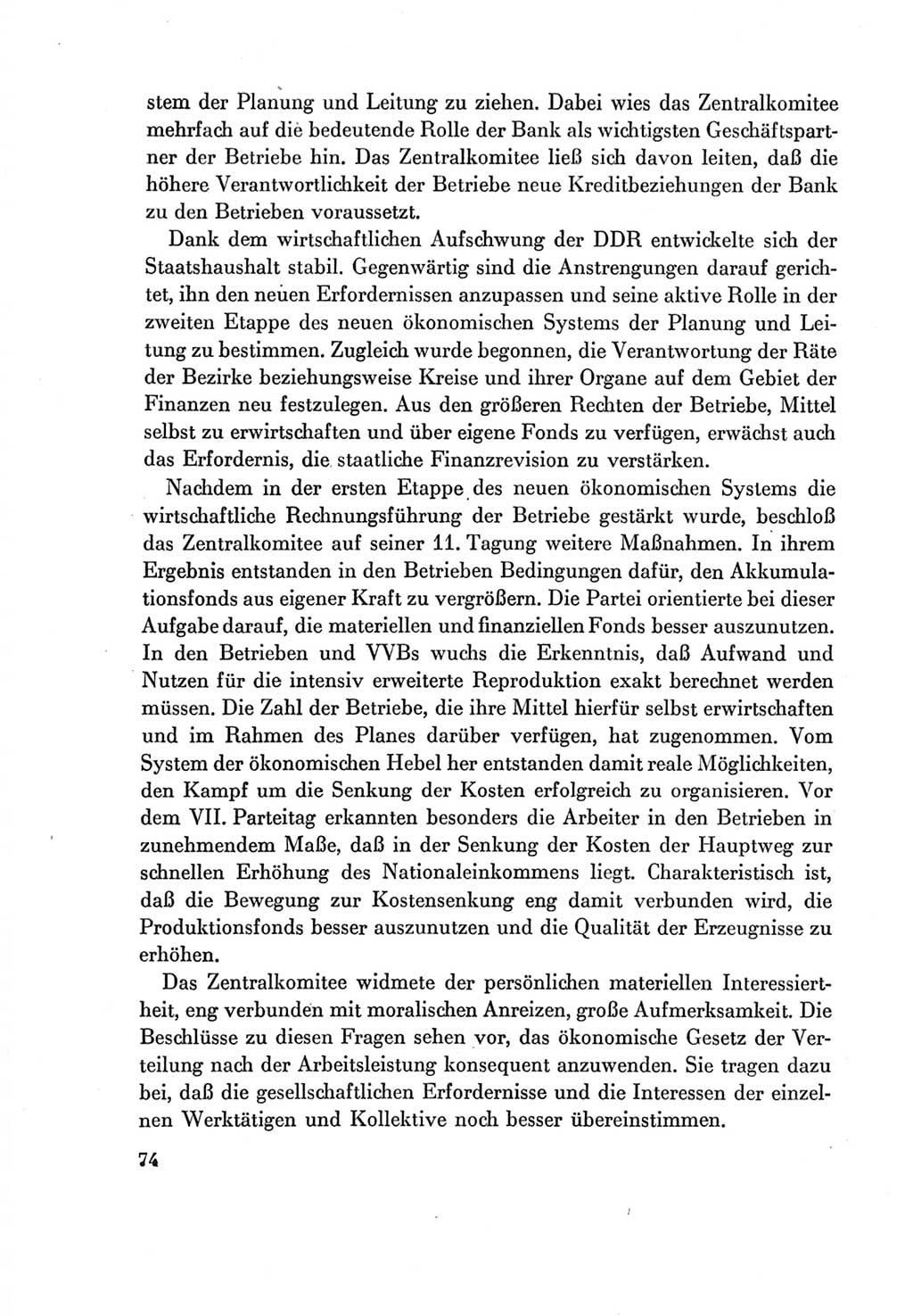 Protokoll der Verhandlungen des Ⅶ. Parteitages der Sozialistischen Einheitspartei Deutschlands (SED) [Deutsche Demokratische Republik (DDR)] 1967, Band Ⅳ, Seite 74 (Prot. Verh. Ⅶ. PT SED DDR 1967, Bd. Ⅳ, S. 74)