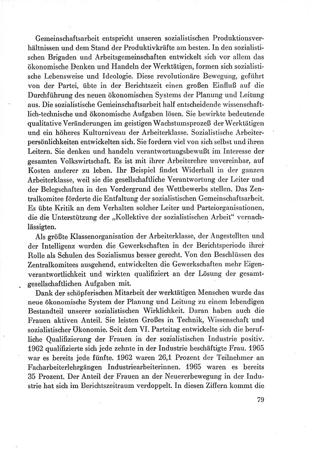 Protokoll der Verhandlungen des Ⅶ. Parteitages der Sozialistischen Einheitspartei Deutschlands (SED) [Deutsche Demokratische Republik (DDR)] 1967, Band Ⅳ, Seite 79 (Prot. Verh. Ⅶ. PT SED DDR 1967, Bd. Ⅳ, S. 79)