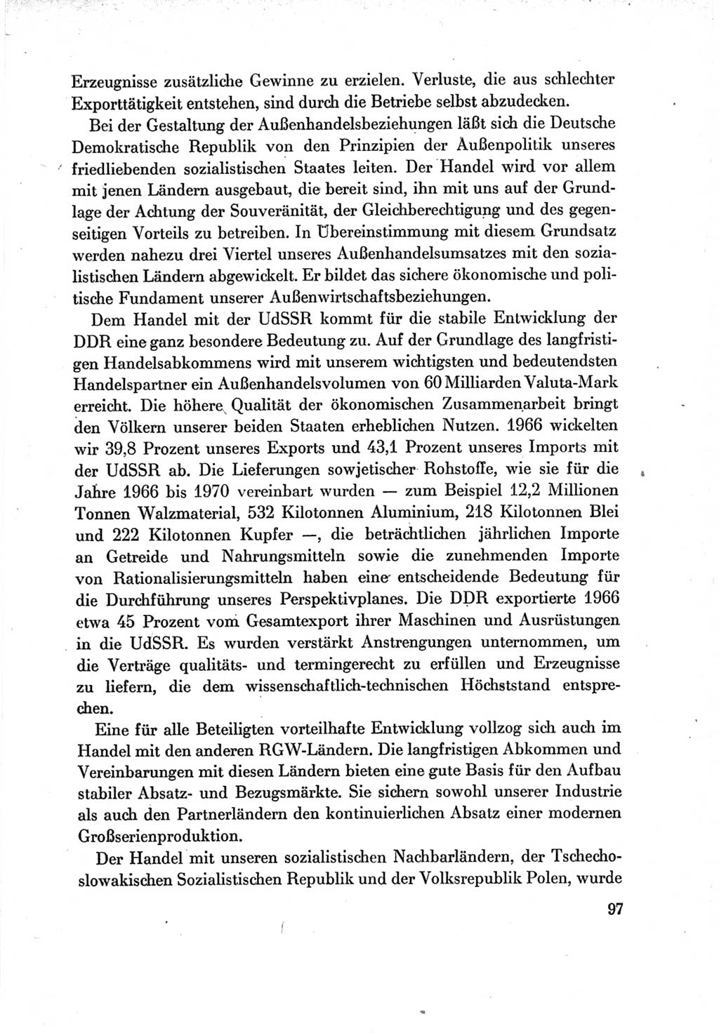 Protokoll der Verhandlungen des Ⅶ. Parteitages der Sozialistischen Einheitspartei Deutschlands (SED) [Deutsche Demokratische Republik (DDR)] 1967, Band Ⅳ, Seite 97 (Prot. Verh. Ⅶ. PT SED DDR 1967, Bd. Ⅳ, S. 97)