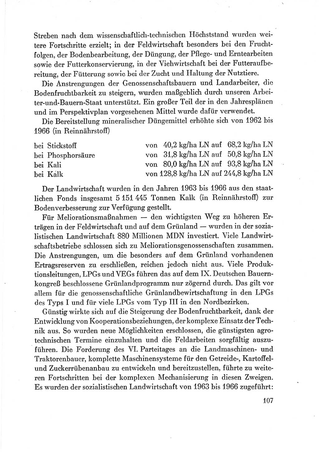 Protokoll der Verhandlungen des Ⅶ. Parteitages der Sozialistischen Einheitspartei Deutschlands (SED) [Deutsche Demokratische Republik (DDR)] 1967, Band Ⅳ, Seite 107 (Prot. Verh. Ⅶ. PT SED DDR 1967, Bd. Ⅳ, S. 107)