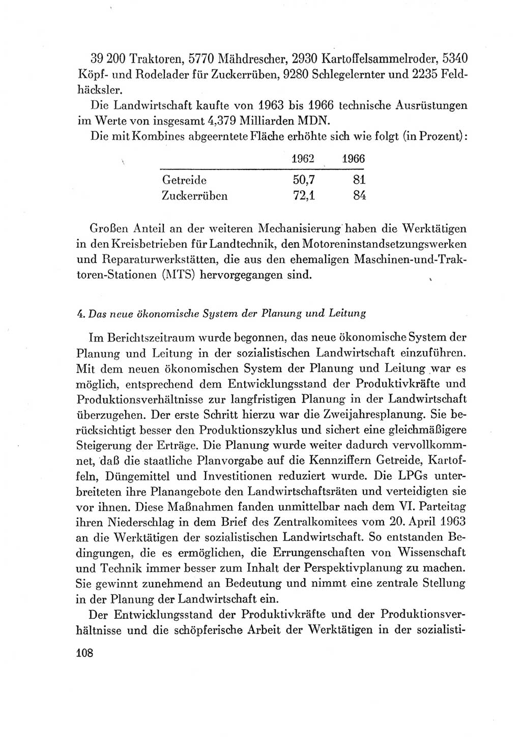 Protokoll der Verhandlungen des Ⅶ. Parteitages der Sozialistischen Einheitspartei Deutschlands (SED) [Deutsche Demokratische Republik (DDR)] 1967, Band Ⅳ, Seite 108 (Prot. Verh. Ⅶ. PT SED DDR 1967, Bd. Ⅳ, S. 108)