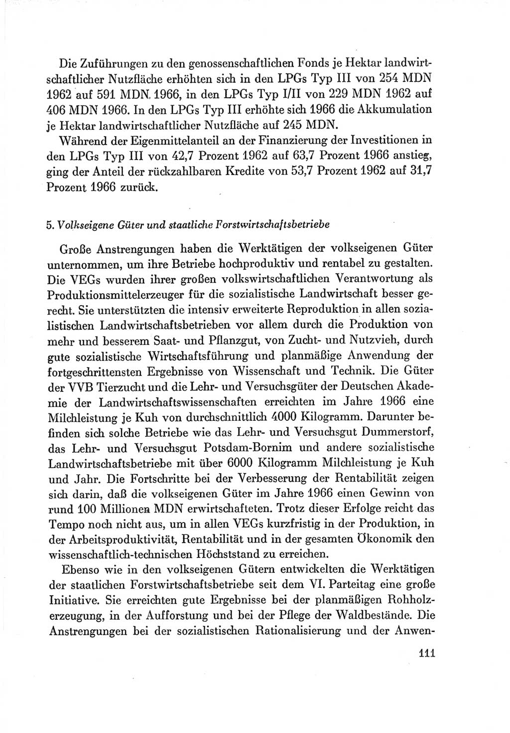 Protokoll der Verhandlungen des Ⅶ. Parteitages der Sozialistischen Einheitspartei Deutschlands (SED) [Deutsche Demokratische Republik (DDR)] 1967, Band Ⅳ, Seite 111 (Prot. Verh. Ⅶ. PT SED DDR 1967, Bd. Ⅳ, S. 111)