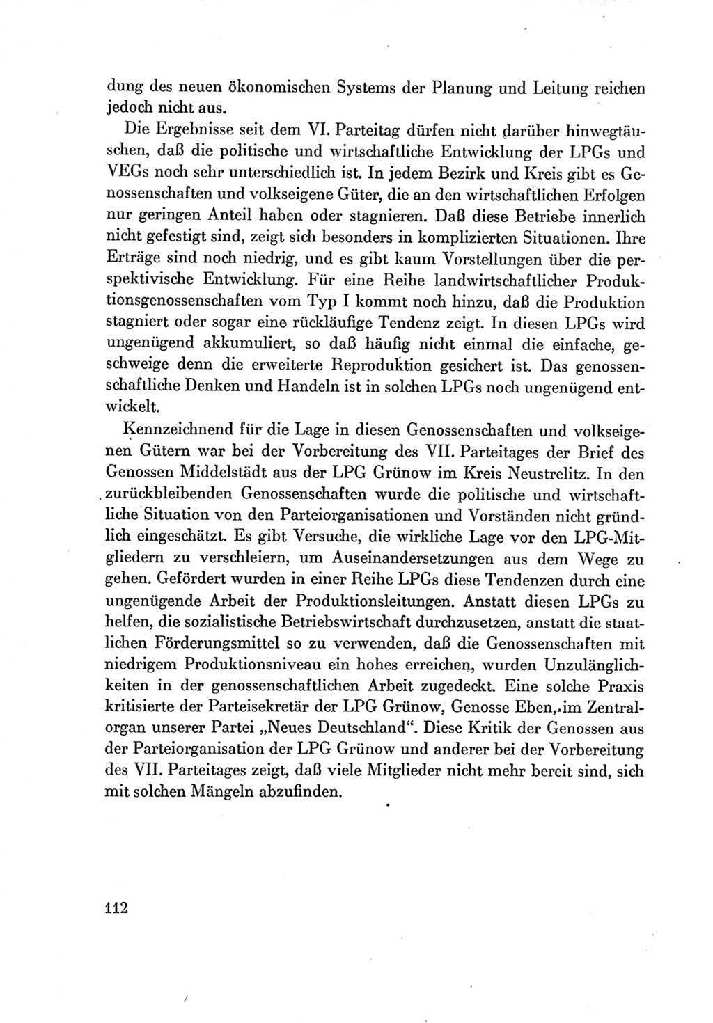 Protokoll der Verhandlungen des Ⅶ. Parteitages der Sozialistischen Einheitspartei Deutschlands (SED) [Deutsche Demokratische Republik (DDR)] 1967, Band Ⅳ, Seite 112 (Prot. Verh. Ⅶ. PT SED DDR 1967, Bd. Ⅳ, S. 112)