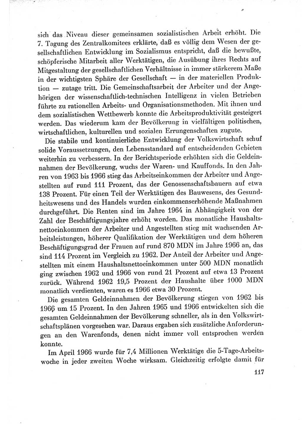 Protokoll der Verhandlungen des Ⅶ. Parteitages der Sozialistischen Einheitspartei Deutschlands (SED) [Deutsche Demokratische Republik (DDR)] 1967, Band Ⅳ, Seite 117 (Prot. Verh. Ⅶ. PT SED DDR 1967, Bd. Ⅳ, S. 117)