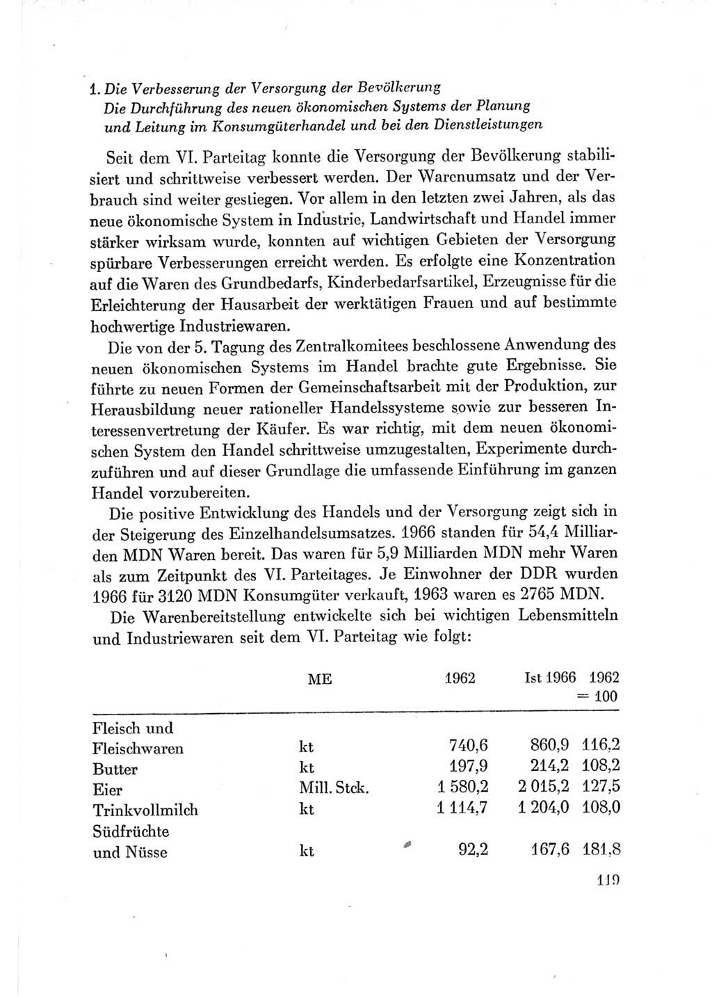 Protokoll der Verhandlungen des Ⅶ. Parteitages der Sozialistischen Einheitspartei Deutschlands (SED) [Deutsche Demokratische Republik (DDR)] 1967, Band Ⅳ, Seite 119 (Prot. Verh. Ⅶ. PT SED DDR 1967, Bd. Ⅳ, S. 119)