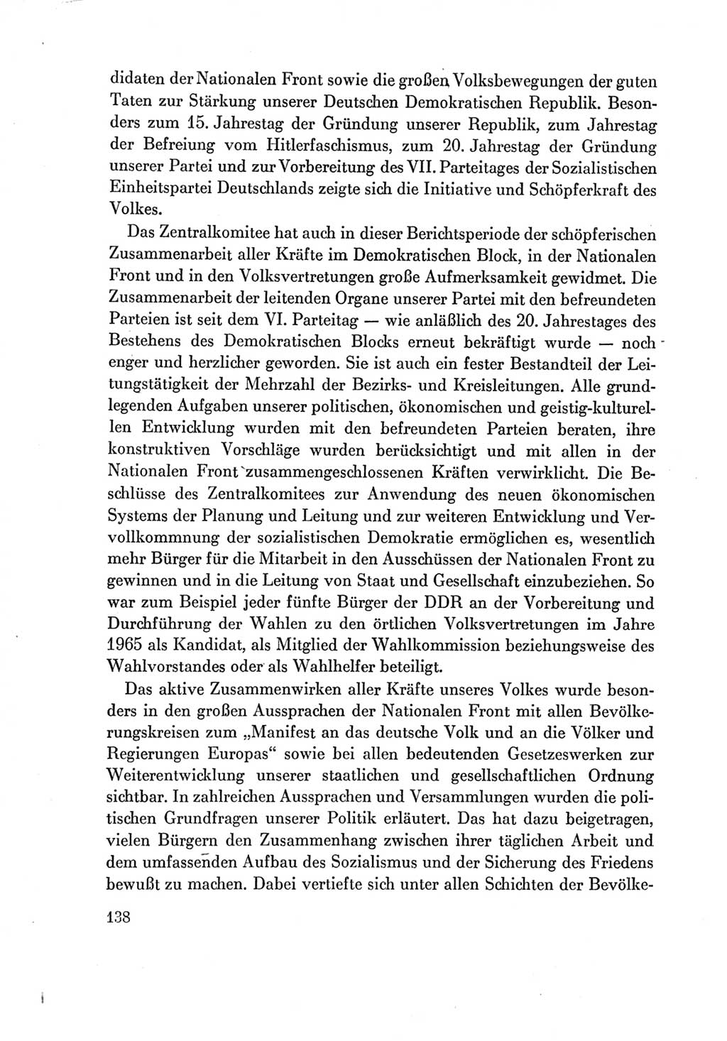 Protokoll der Verhandlungen des Ⅶ. Parteitages der Sozialistischen Einheitspartei Deutschlands (SED) [Deutsche Demokratische Republik (DDR)] 1967, Band Ⅳ, Seite 138 (Prot. Verh. Ⅶ. PT SED DDR 1967, Bd. Ⅳ, S. 138)
