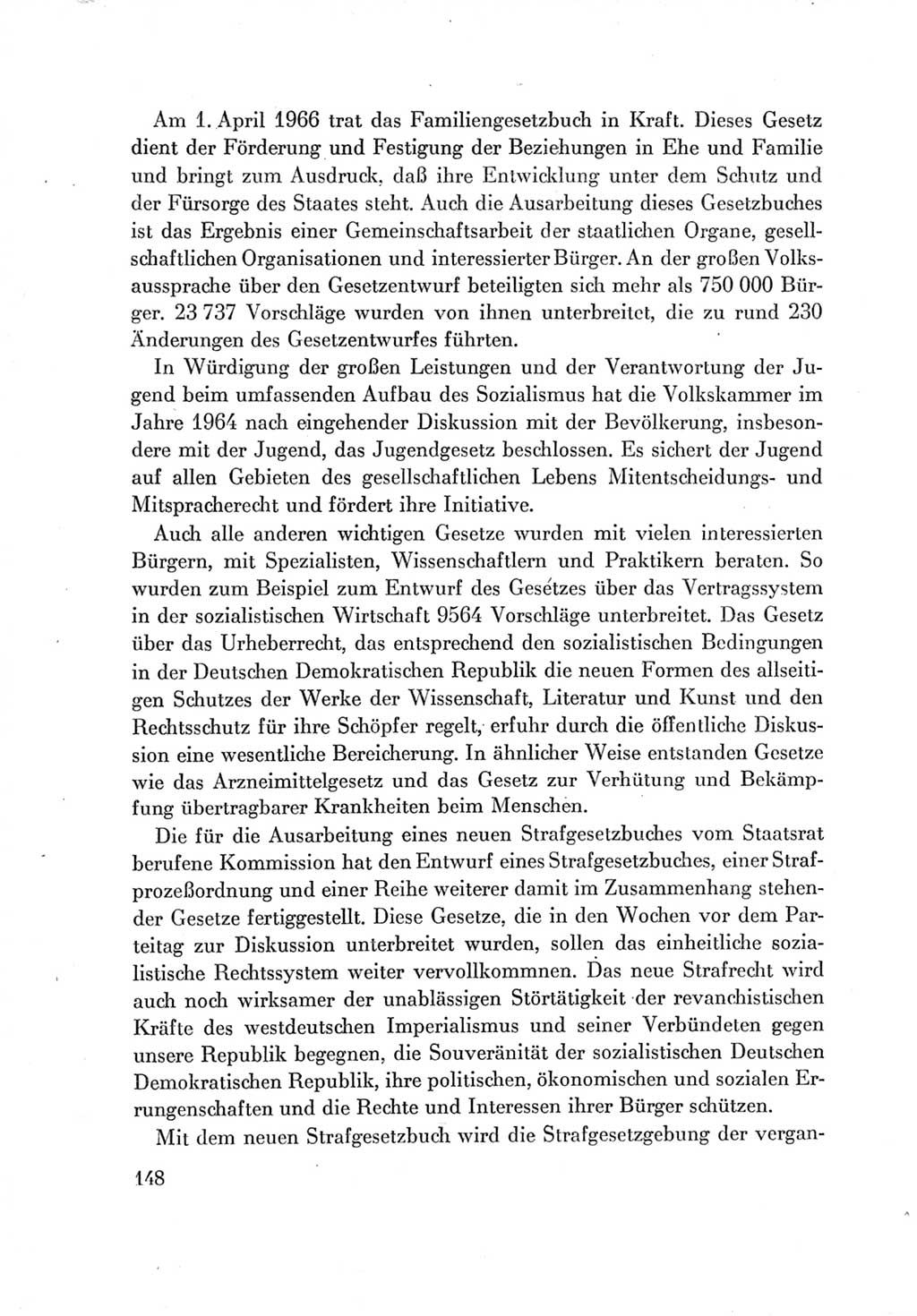 Protokoll der Verhandlungen des Ⅶ. Parteitages der Sozialistischen Einheitspartei Deutschlands (SED) [Deutsche Demokratische Republik (DDR)] 1967, Band Ⅳ, Seite 148 (Prot. Verh. Ⅶ. PT SED DDR 1967, Bd. Ⅳ, S. 148)