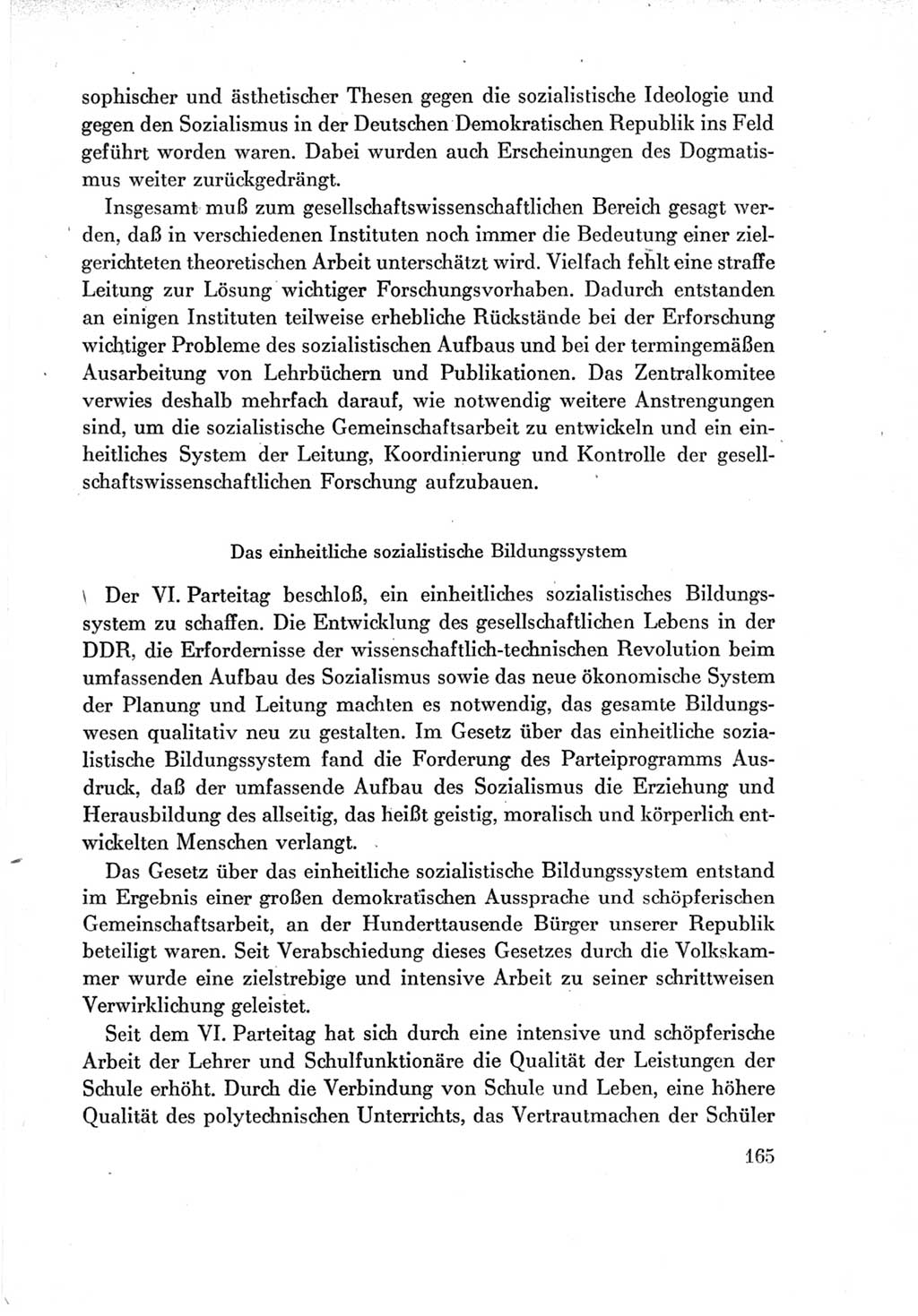 Protokoll der Verhandlungen des Ⅶ. Parteitages der Sozialistischen Einheitspartei Deutschlands (SED) [Deutsche Demokratische Republik (DDR)] 1967, Band Ⅳ, Seite 165 (Prot. Verh. Ⅶ. PT SED DDR 1967, Bd. Ⅳ, S. 165)