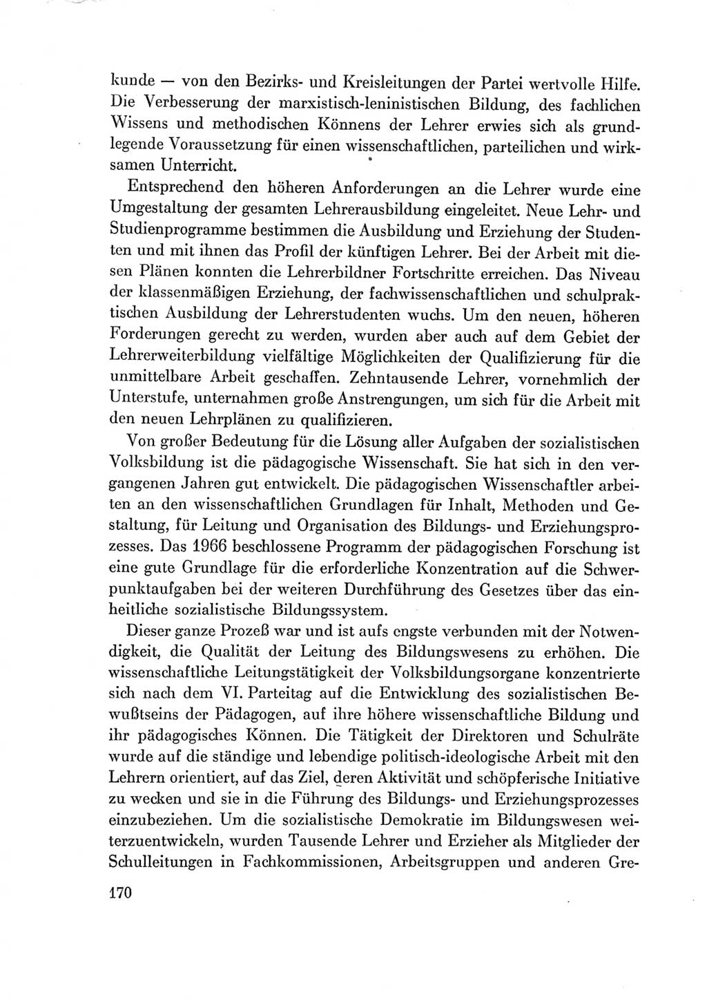 Protokoll der Verhandlungen des Ⅶ. Parteitages der Sozialistischen Einheitspartei Deutschlands (SED) [Deutsche Demokratische Republik (DDR)] 1967, Band Ⅳ, Seite 170 (Prot. Verh. Ⅶ. PT SED DDR 1967, Bd. Ⅳ, S. 170)