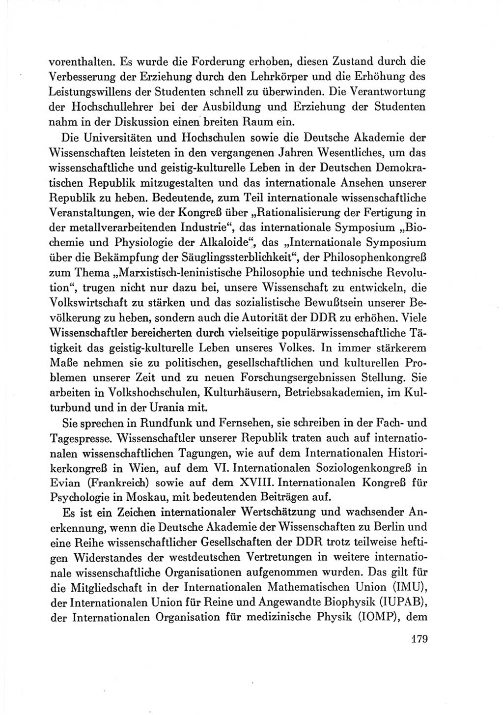 Protokoll der Verhandlungen des Ⅶ. Parteitages der Sozialistischen Einheitspartei Deutschlands (SED) [Deutsche Demokratische Republik (DDR)] 1967, Band Ⅳ, Seite 179 (Prot. Verh. Ⅶ. PT SED DDR 1967, Bd. Ⅳ, S. 179)