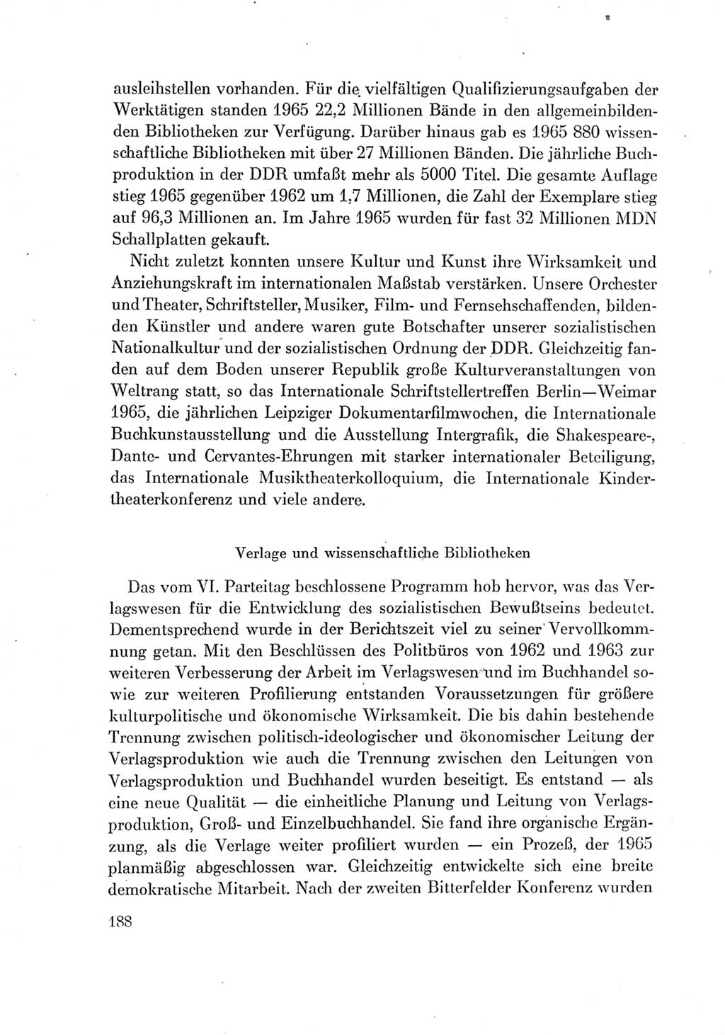 Protokoll der Verhandlungen des Ⅶ. Parteitages der Sozialistischen Einheitspartei Deutschlands (SED) [Deutsche Demokratische Republik (DDR)] 1967, Band Ⅳ, Seite 188 (Prot. Verh. Ⅶ. PT SED DDR 1967, Bd. Ⅳ, S. 188)