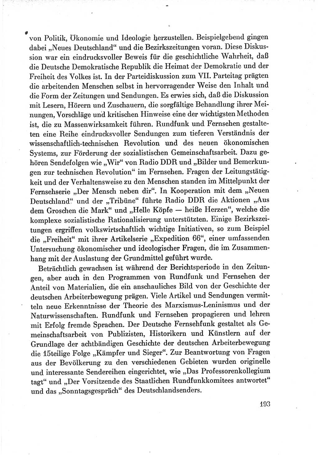 Protokoll der Verhandlungen des Ⅶ. Parteitages der Sozialistischen Einheitspartei Deutschlands (SED) [Deutsche Demokratische Republik (DDR)] 1967, Band Ⅳ, Seite 193 (Prot. Verh. Ⅶ. PT SED DDR 1967, Bd. Ⅳ, S. 193)