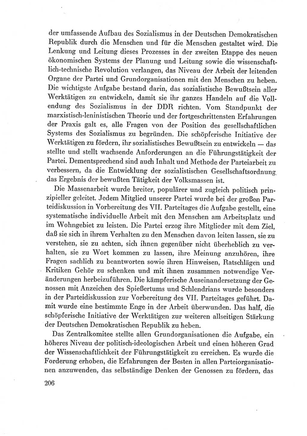 Protokoll der Verhandlungen des Ⅶ. Parteitages der Sozialistischen Einheitspartei Deutschlands (SED) [Deutsche Demokratische Republik (DDR)] 1967, Band Ⅳ, Seite 206 (Prot. Verh. Ⅶ. PT SED DDR 1967, Bd. Ⅳ, S. 206)