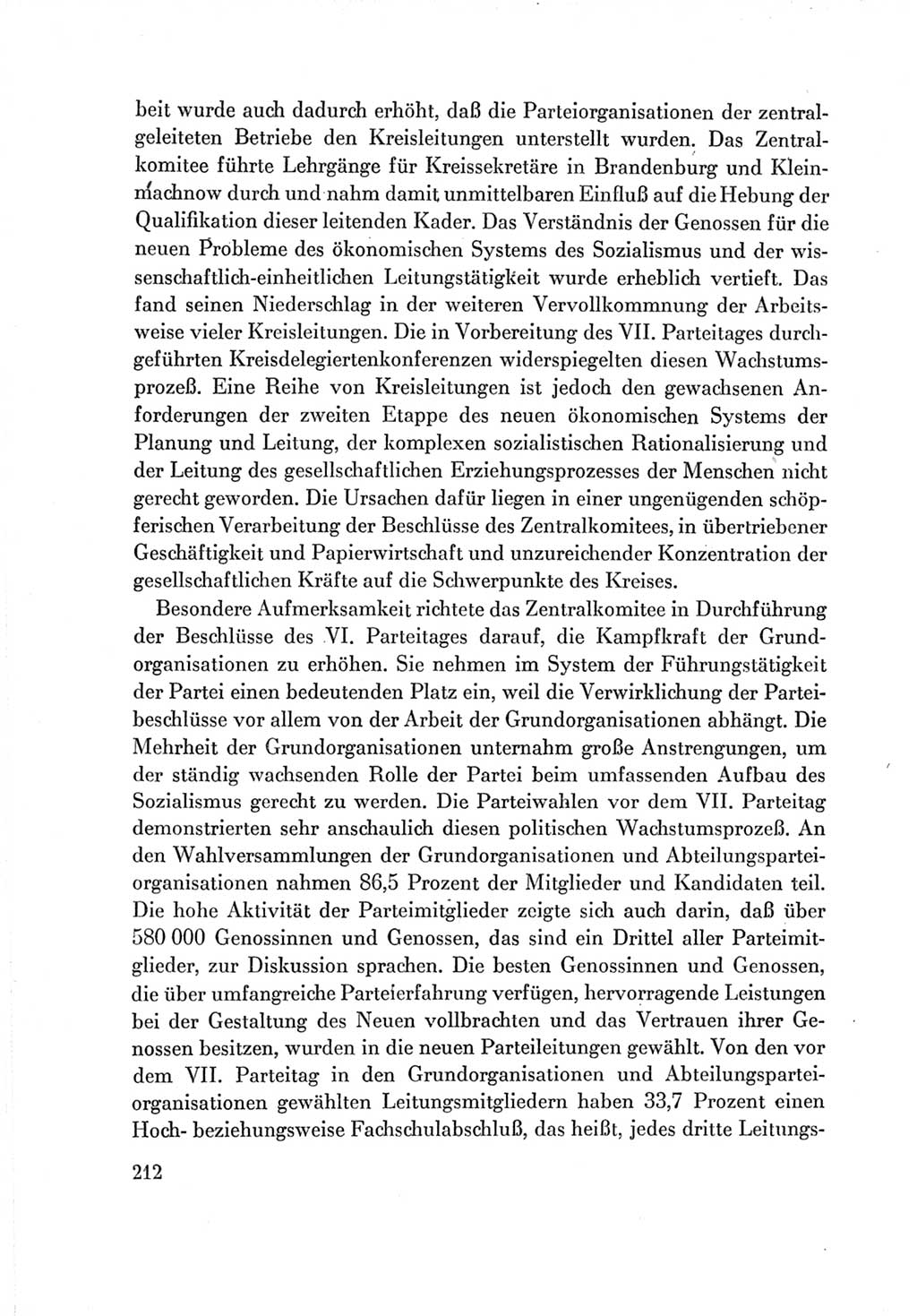 Protokoll der Verhandlungen des Ⅶ. Parteitages der Sozialistischen Einheitspartei Deutschlands (SED) [Deutsche Demokratische Republik (DDR)] 1967, Band Ⅳ, Seite 212 (Prot. Verh. Ⅶ. PT SED DDR 1967, Bd. Ⅳ, S. 212)