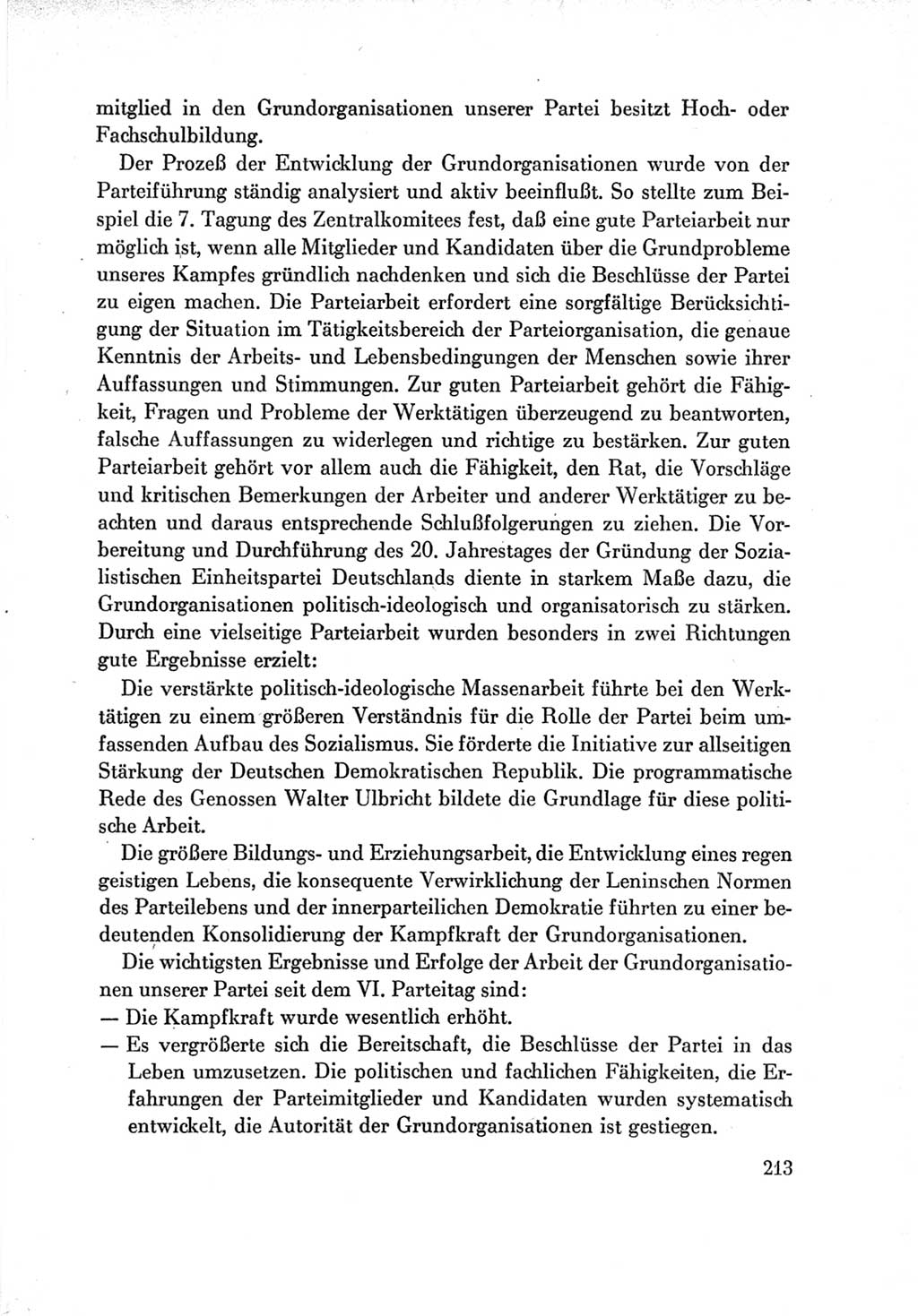Protokoll der Verhandlungen des Ⅶ. Parteitages der Sozialistischen Einheitspartei Deutschlands (SED) [Deutsche Demokratische Republik (DDR)] 1967, Band Ⅳ, Seite 213 (Prot. Verh. Ⅶ. PT SED DDR 1967, Bd. Ⅳ, S. 213)