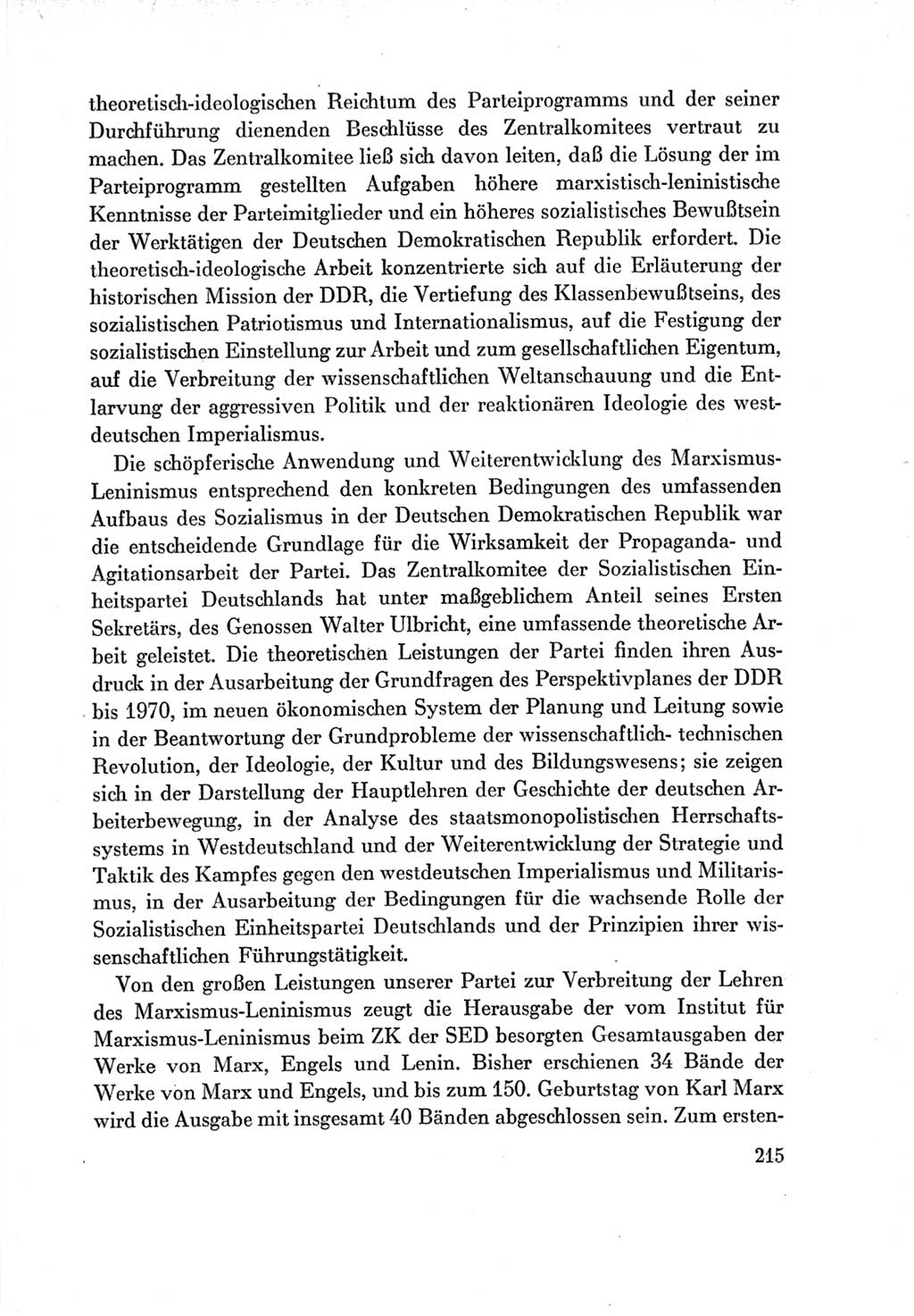Protokoll der Verhandlungen des Ⅶ. Parteitages der Sozialistischen Einheitspartei Deutschlands (SED) [Deutsche Demokratische Republik (DDR)] 1967, Band Ⅳ, Seite 215 (Prot. Verh. Ⅶ. PT SED DDR 1967, Bd. Ⅳ, S. 215)
