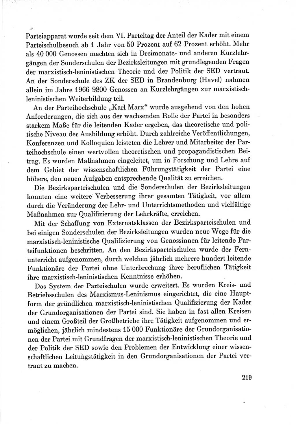 Protokoll der Verhandlungen des Ⅶ. Parteitages der Sozialistischen Einheitspartei Deutschlands (SED) [Deutsche Demokratische Republik (DDR)] 1967, Band Ⅳ, Seite 219 (Prot. Verh. Ⅶ. PT SED DDR 1967, Bd. Ⅳ, S. 219)