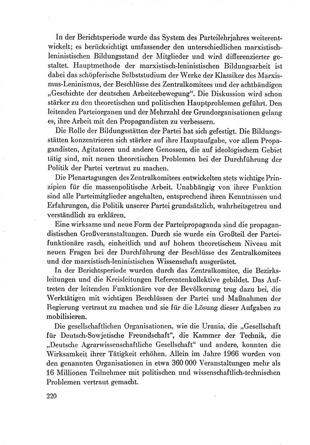 Protokoll der Verhandlungen des Ⅶ. Parteitages der Sozialistischen Einheitspartei Deutschlands (SED) [Deutsche Demokratische Republik (DDR)] 1967, Band Ⅳ, Seite 220 (Prot. Verh. Ⅶ. PT SED DDR 1967, Bd. Ⅳ, S. 220)