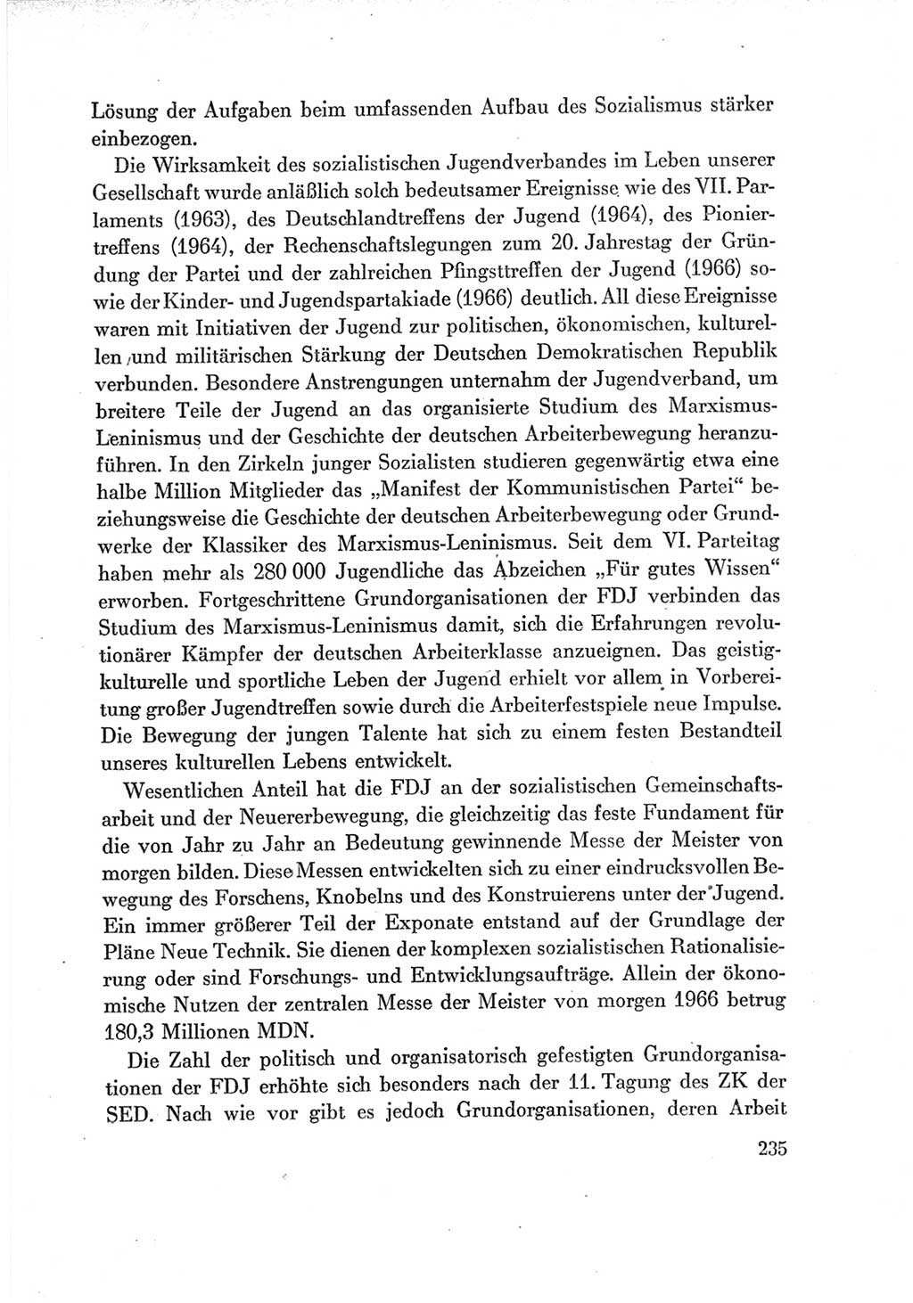 Protokoll der Verhandlungen des Ⅶ. Parteitages der Sozialistischen Einheitspartei Deutschlands (SED) [Deutsche Demokratische Republik (DDR)] 1967, Band Ⅳ, Seite 235 (Prot. Verh. Ⅶ. PT SED DDR 1967, Bd. Ⅳ, S. 235)