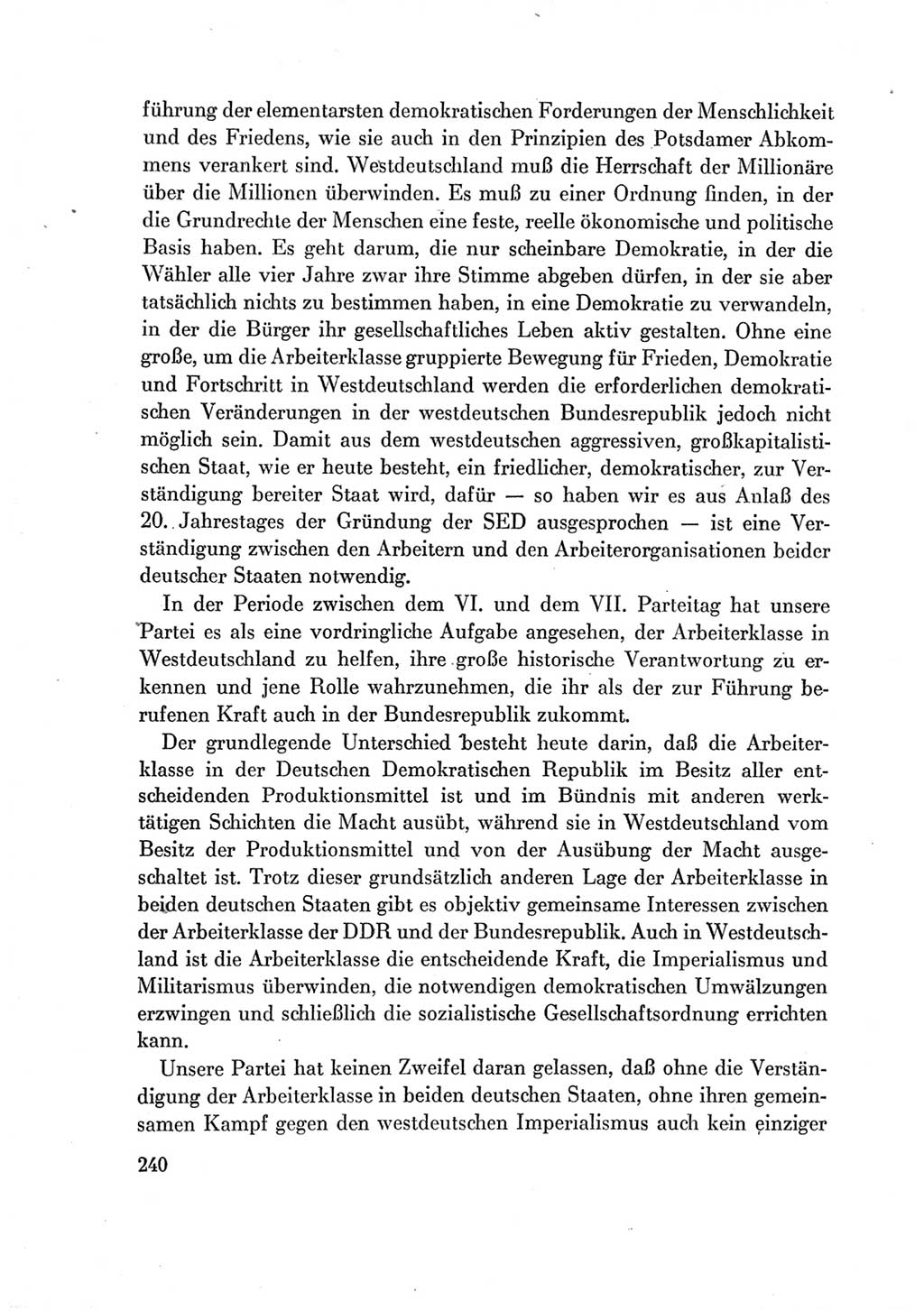 Protokoll der Verhandlungen des Ⅶ. Parteitages der Sozialistischen Einheitspartei Deutschlands (SED) [Deutsche Demokratische Republik (DDR)] 1967, Band Ⅳ, Seite 240 (Prot. Verh. Ⅶ. PT SED DDR 1967, Bd. Ⅳ, S. 240)