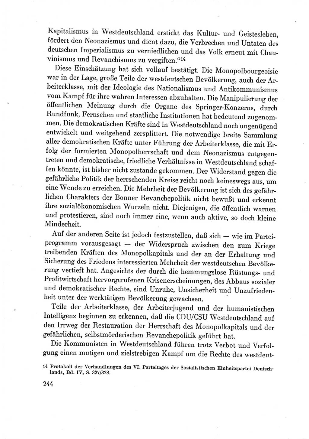 Protokoll der Verhandlungen des Ⅶ. Parteitages der Sozialistischen Einheitspartei Deutschlands (SED) [Deutsche Demokratische Republik (DDR)] 1967, Band Ⅳ, Seite 244 (Prot. Verh. Ⅶ. PT SED DDR 1967, Bd. Ⅳ, S. 244)