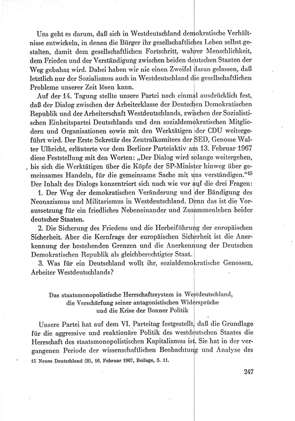 Protokoll der Verhandlungen des Ⅶ. Parteitages der Sozialistischen Einheitspartei Deutschlands (SED) [Deutsche Demokratische Republik (DDR)] 1967, Band Ⅳ, Seite 247 (Prot. Verh. Ⅶ. PT SED DDR 1967, Bd. Ⅳ, S. 247)
