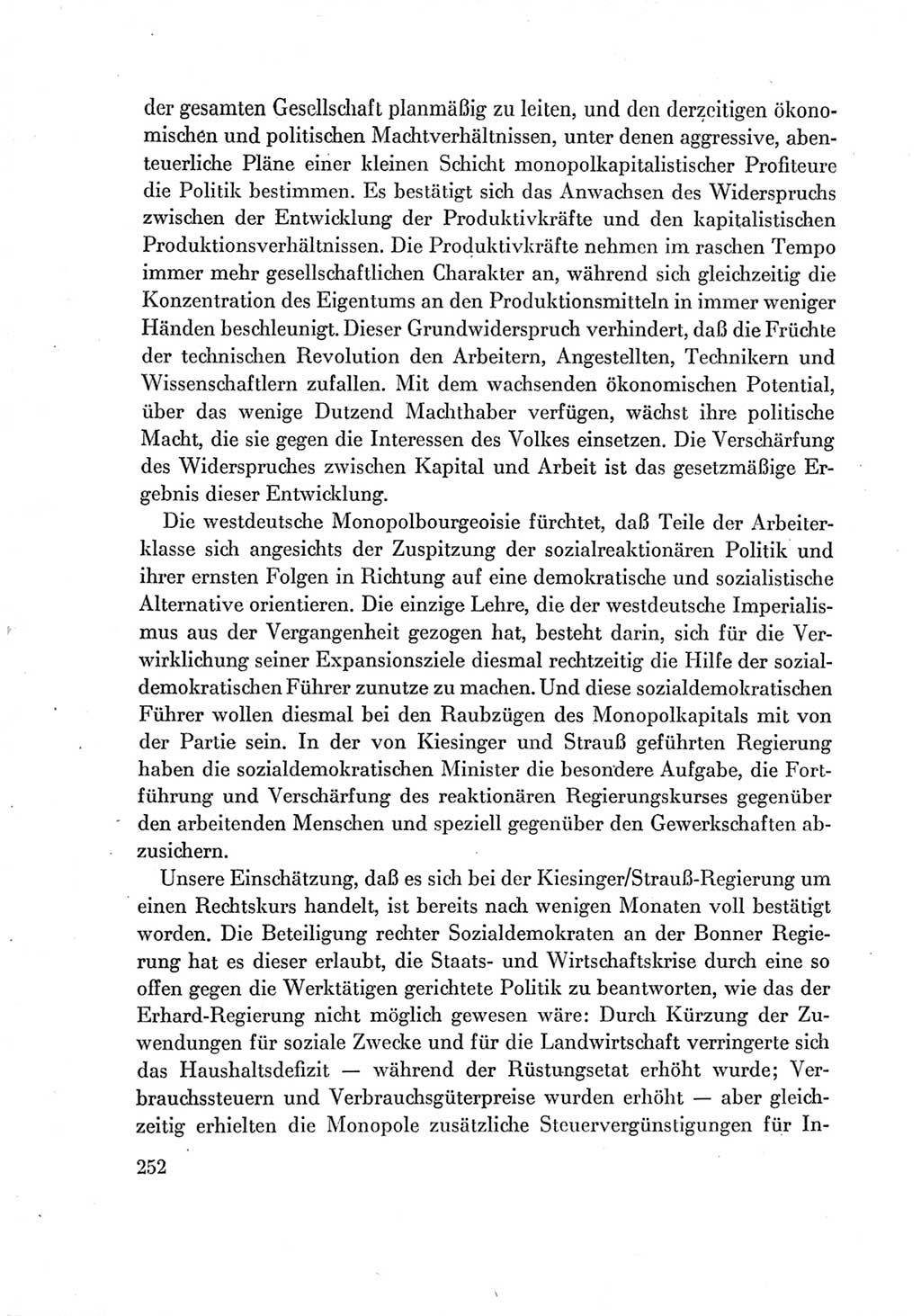 Protokoll der Verhandlungen des Ⅶ. Parteitages der Sozialistischen Einheitspartei Deutschlands (SED) [Deutsche Demokratische Republik (DDR)] 1967, Band Ⅳ, Seite 252 (Prot. Verh. Ⅶ. PT SED DDR 1967, Bd. Ⅳ, S. 252)
