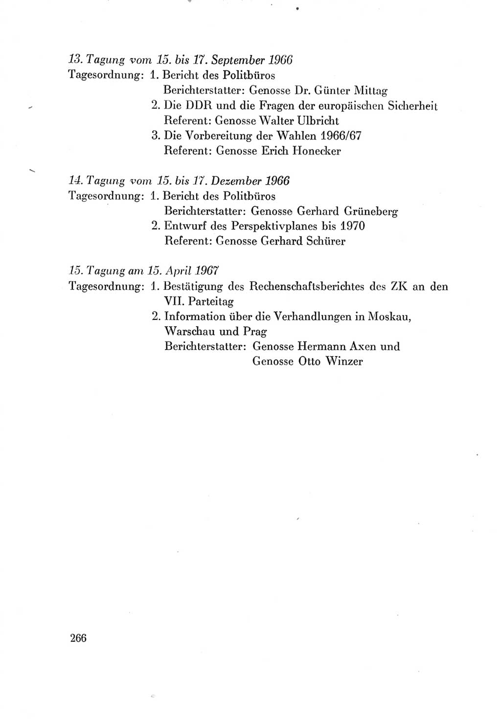 Protokoll der Verhandlungen des Ⅶ. Parteitages der Sozialistischen Einheitspartei Deutschlands (SED) [Deutsche Demokratische Republik (DDR)] 1967, Band Ⅳ, Seite 266 (Prot. Verh. Ⅶ. PT SED DDR 1967, Bd. Ⅳ, S. 266)