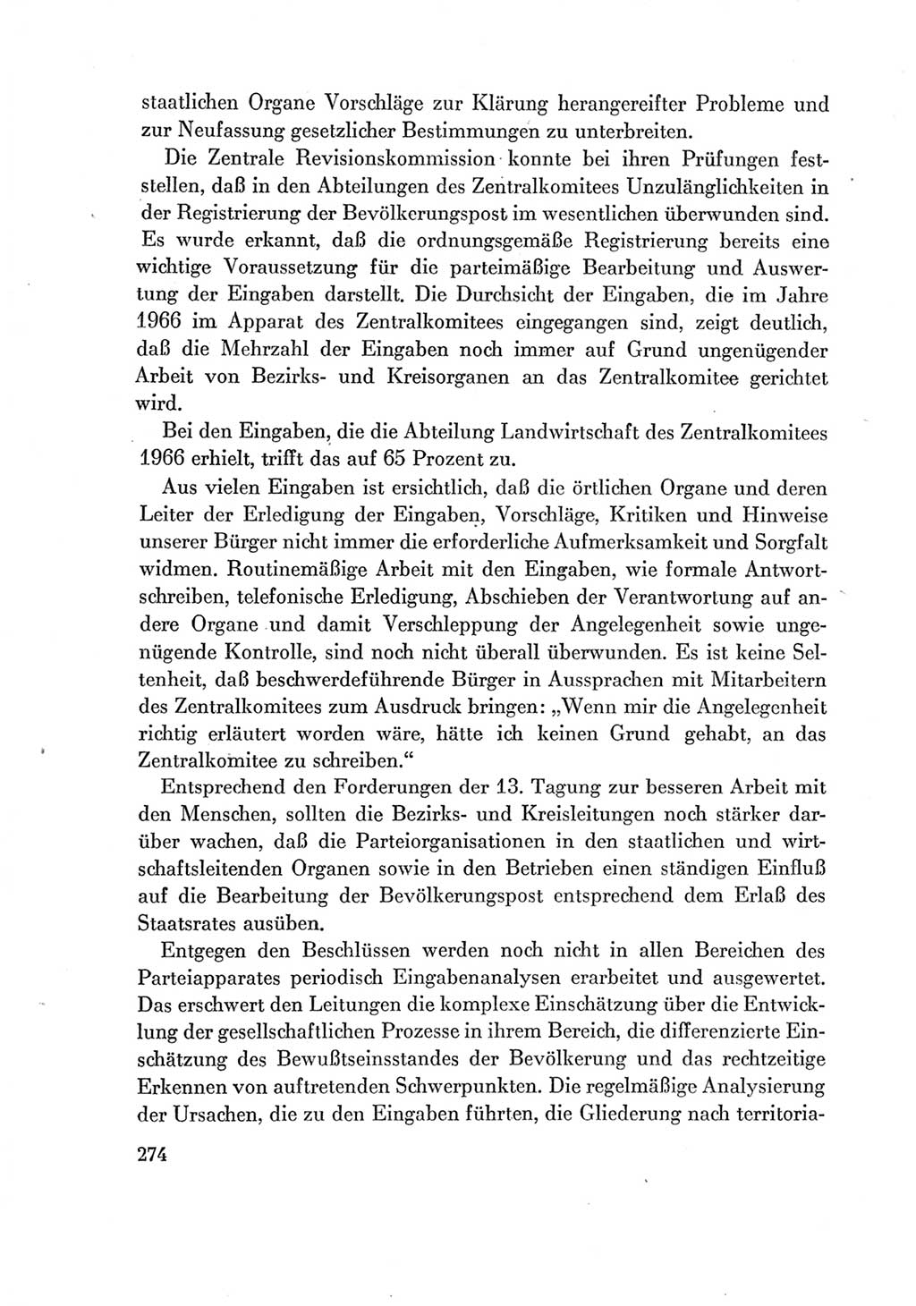 Protokoll der Verhandlungen des Ⅶ. Parteitages der Sozialistischen Einheitspartei Deutschlands (SED) [Deutsche Demokratische Republik (DDR)] 1967, Band Ⅳ, Seite 274 (Prot. Verh. Ⅶ. PT SED DDR 1967, Bd. Ⅳ, S. 274)