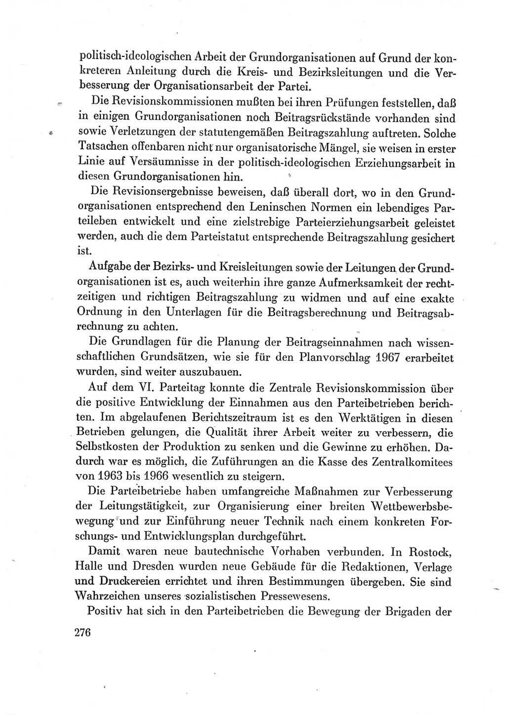 Protokoll der Verhandlungen des Ⅶ. Parteitages der Sozialistischen Einheitspartei Deutschlands (SED) [Deutsche Demokratische Republik (DDR)] 1967, Band Ⅳ, Seite 276 (Prot. Verh. Ⅶ. PT SED DDR 1967, Bd. Ⅳ, S. 276)