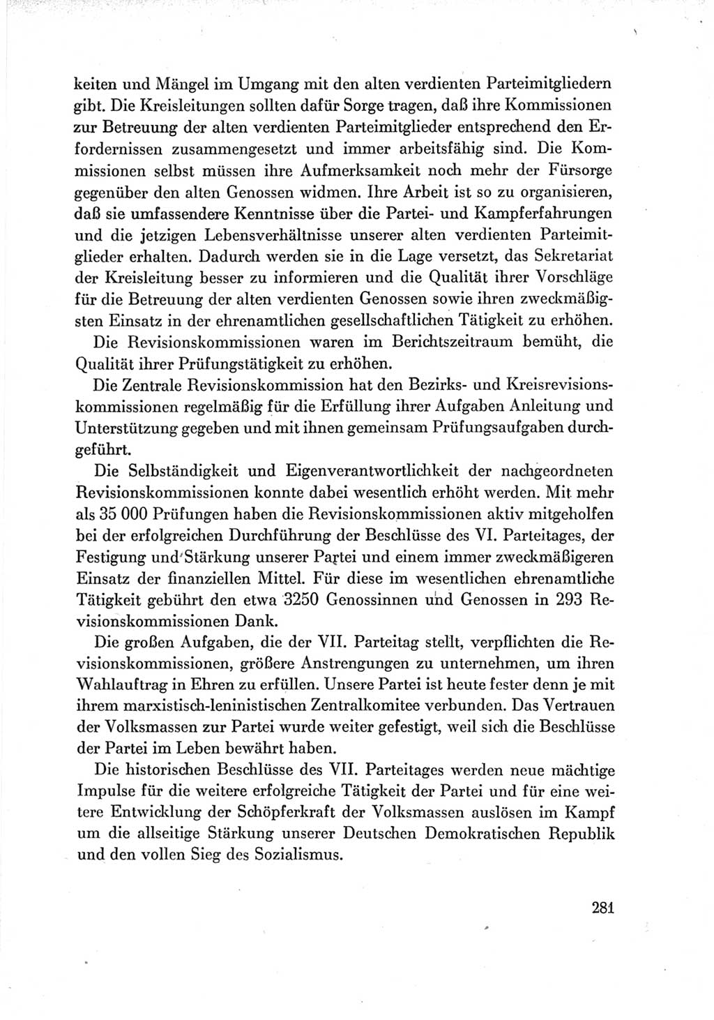 Protokoll der Verhandlungen des Ⅶ. Parteitages der Sozialistischen Einheitspartei Deutschlands (SED) [Deutsche Demokratische Republik (DDR)] 1967, Band Ⅳ, Seite 281 (Prot. Verh. Ⅶ. PT SED DDR 1967, Bd. Ⅳ, S. 281)