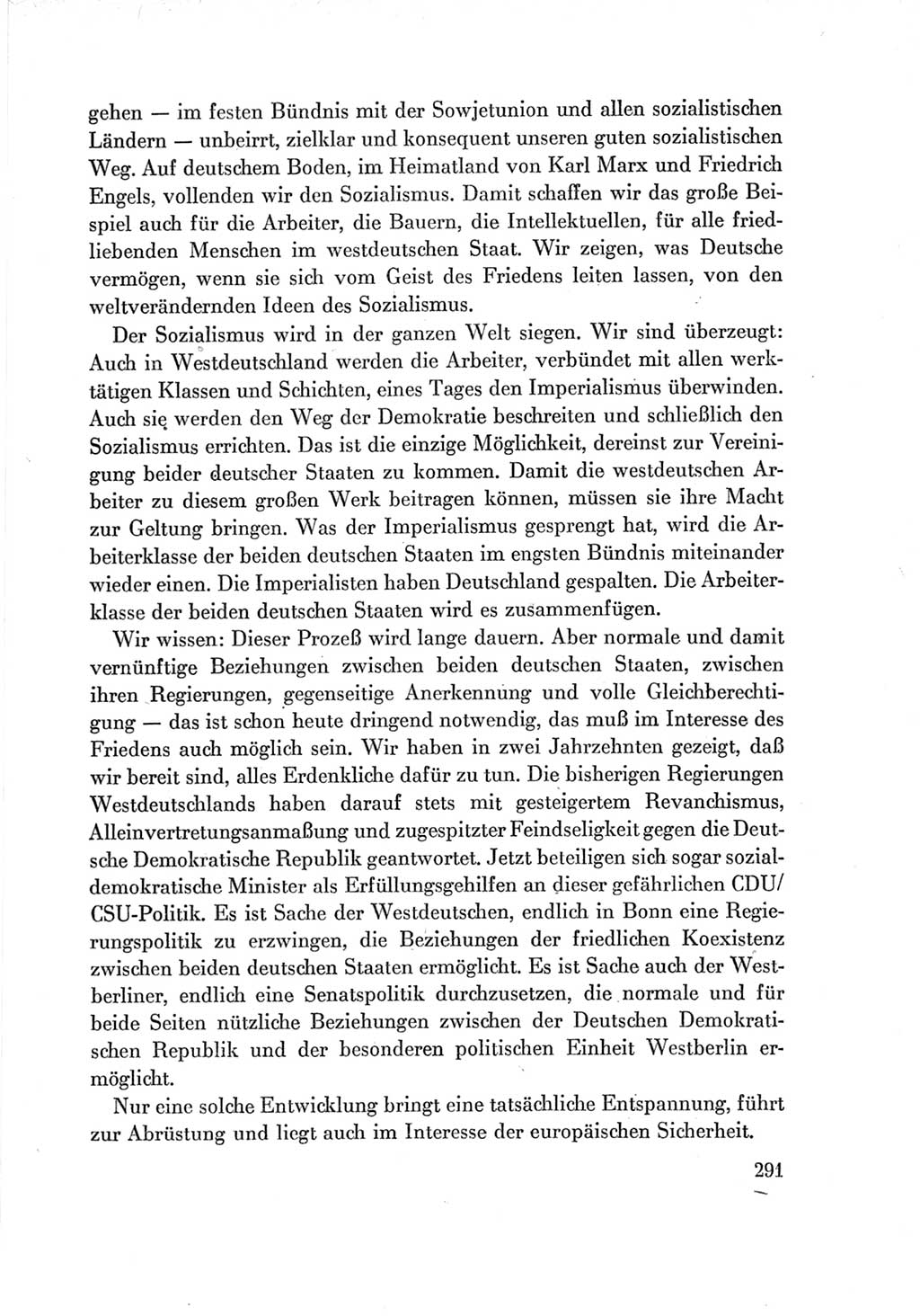 Protokoll der Verhandlungen des Ⅶ. Parteitages der Sozialistischen Einheitspartei Deutschlands (SED) [Deutsche Demokratische Republik (DDR)] 1967, Band Ⅳ, Seite 291 (Prot. Verh. Ⅶ. PT SED DDR 1967, Bd. Ⅳ, S. 291)