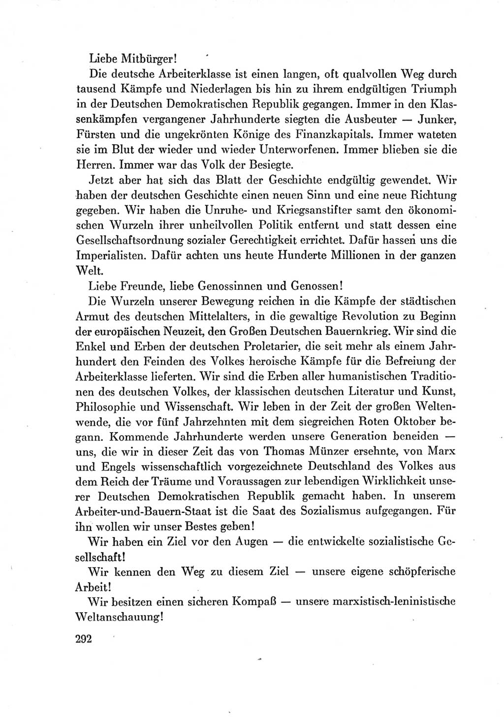 Protokoll der Verhandlungen des Ⅶ. Parteitages der Sozialistischen Einheitspartei Deutschlands (SED) [Deutsche Demokratische Republik (DDR)] 1967, Band Ⅳ, Seite 292 (Prot. Verh. Ⅶ. PT SED DDR 1967, Bd. Ⅳ, S. 292)