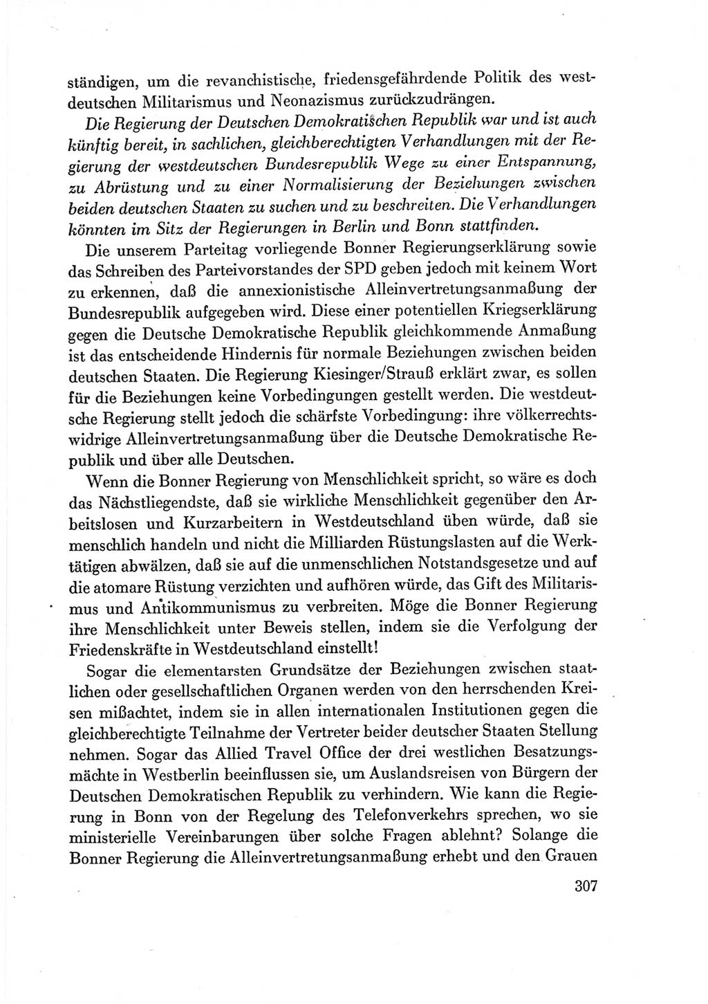 Protokoll der Verhandlungen des Ⅶ. Parteitages der Sozialistischen Einheitspartei Deutschlands (SED) [Deutsche Demokratische Republik (DDR)] 1967, Band Ⅳ, Seite 307 (Prot. Verh. Ⅶ. PT SED DDR 1967, Bd. Ⅳ, S. 307)