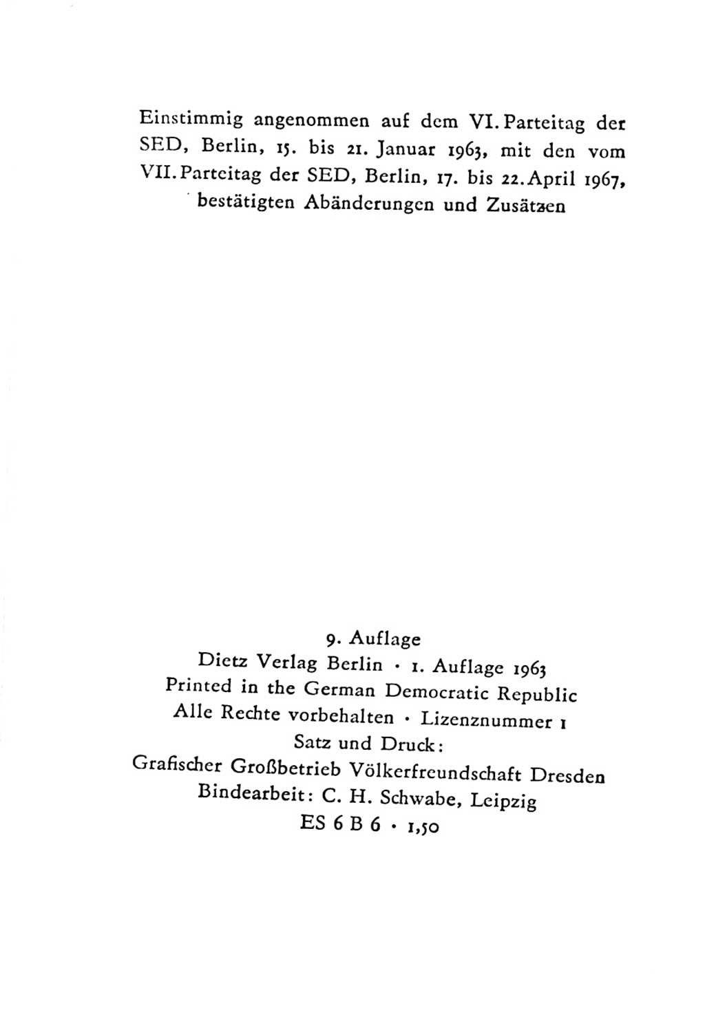 Statut der Sozialistischen Einheitspartei Deutschlands (SED) 1967, Seite 4 (St. SED DDR 1967, S. 4)