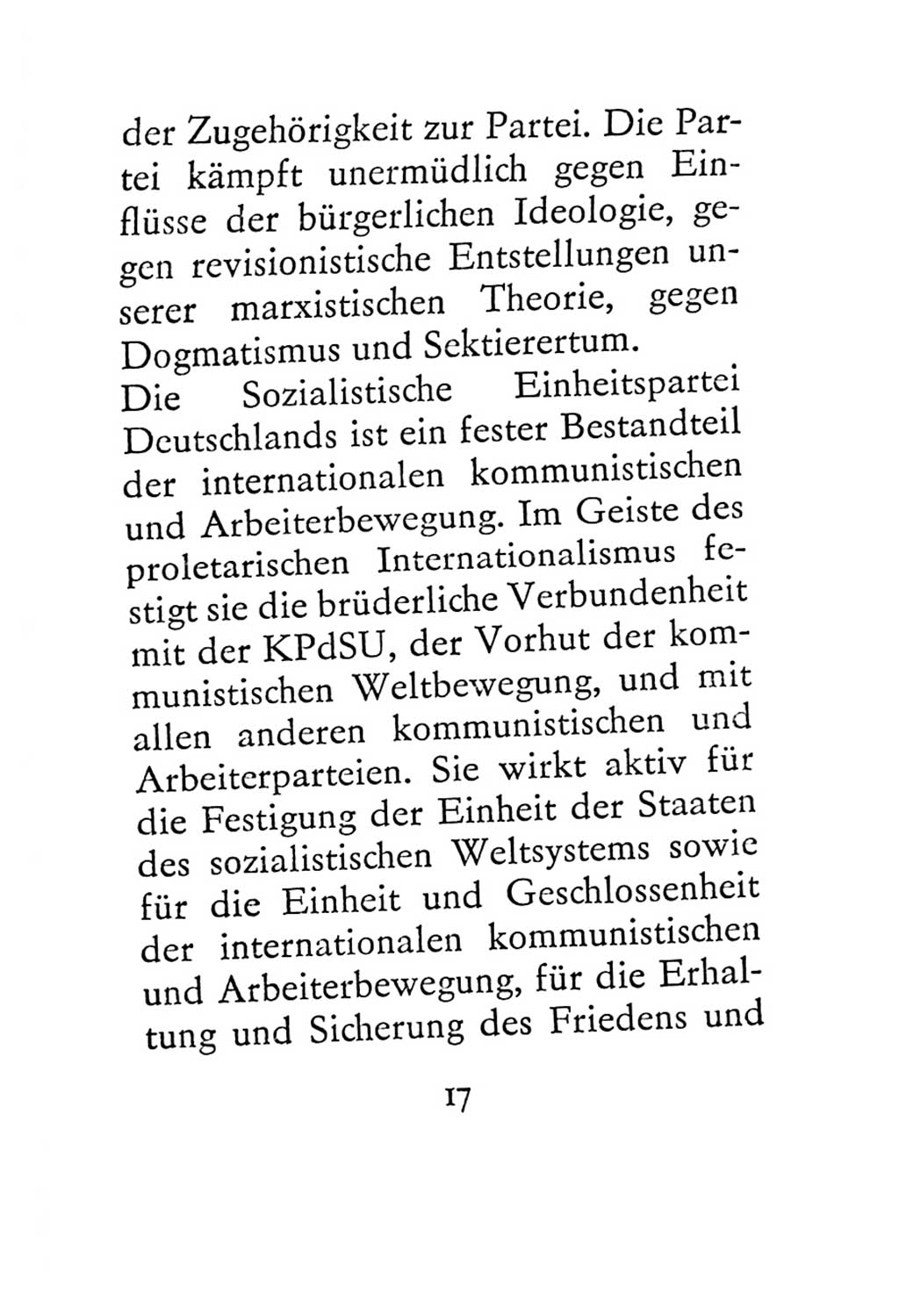 Statut der Sozialistischen Einheitspartei Deutschlands (SED) 1967, Seite 17 (St. SED DDR 1967, S. 17)