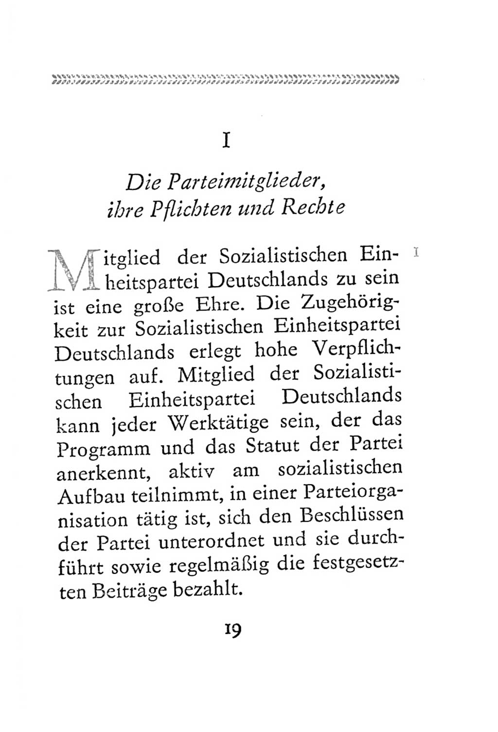 Statut der Sozialistischen Einheitspartei Deutschlands (SED) 1967, Seite 19 (St. SED DDR 1967, S. 19)